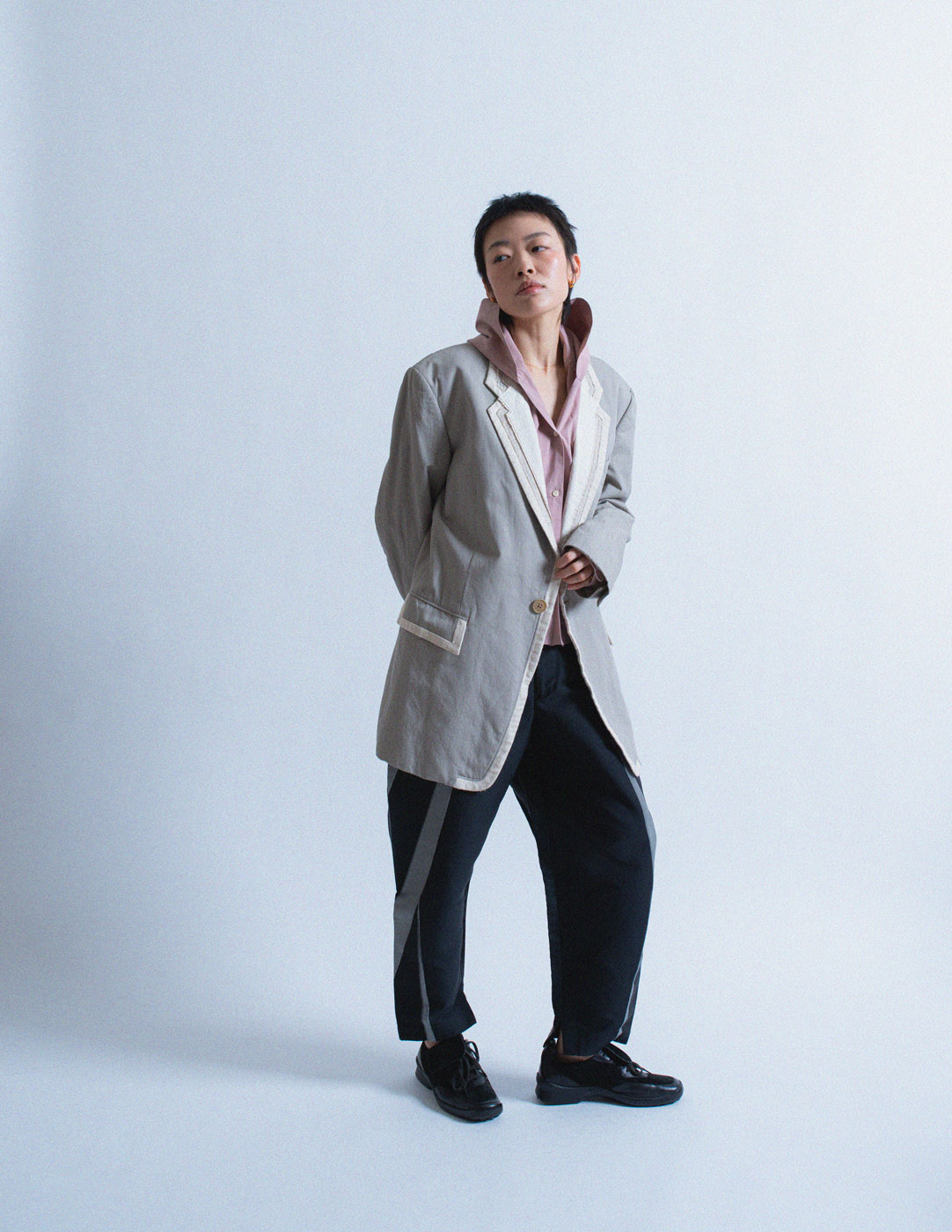 Y's light gray oversized blazer