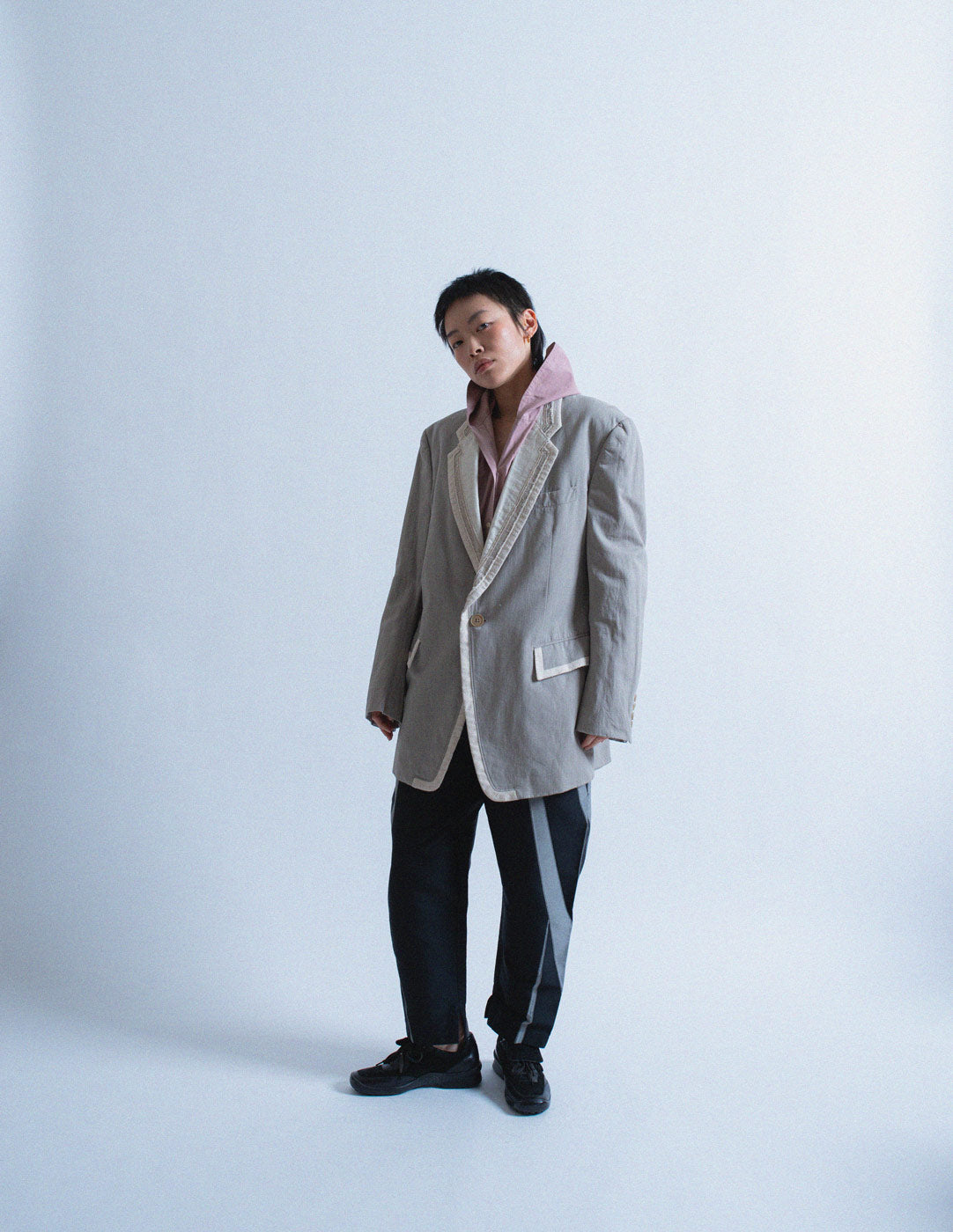 Y's light gray oversized blazer