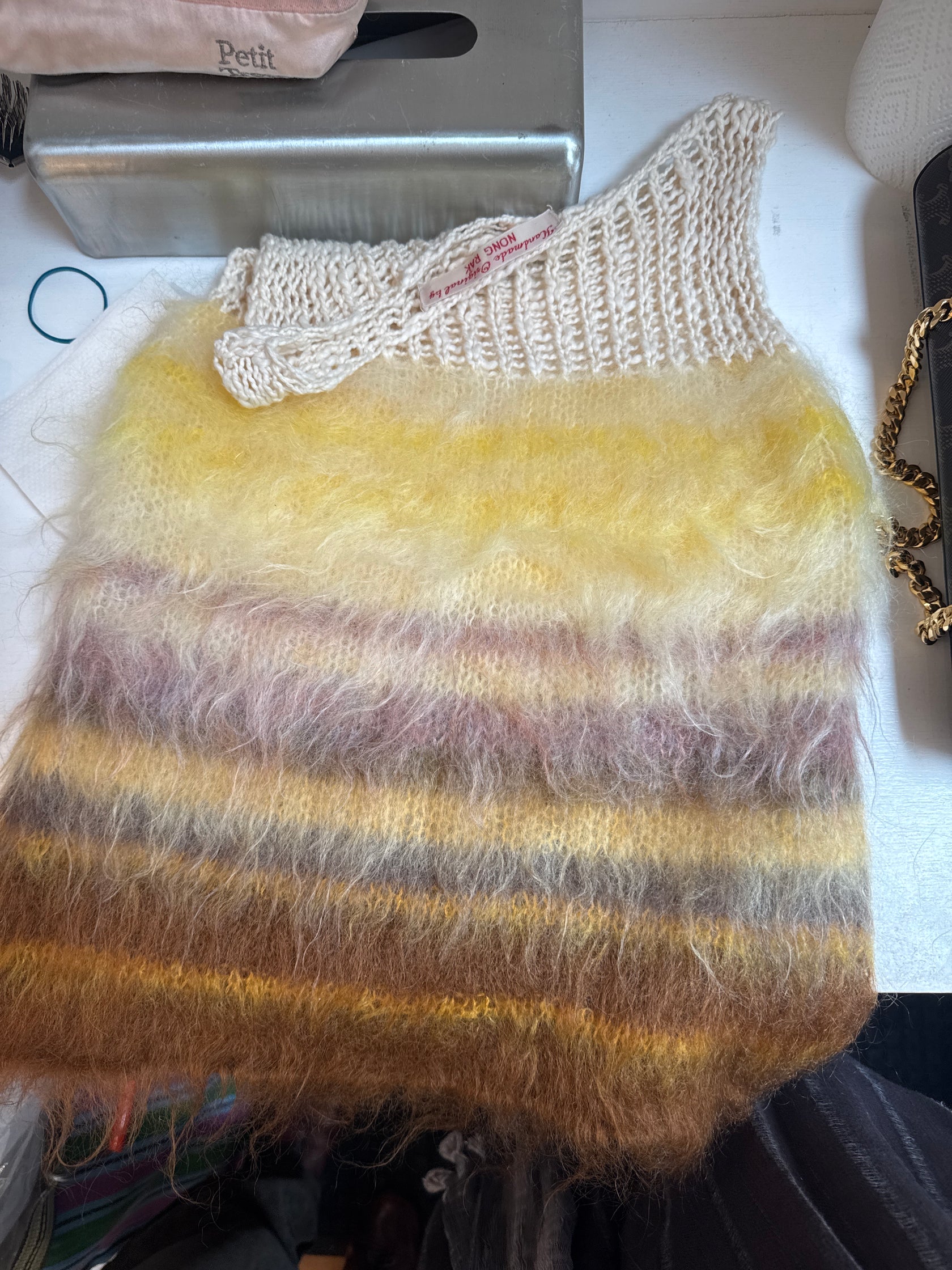 NR yellow cotton mohair tank