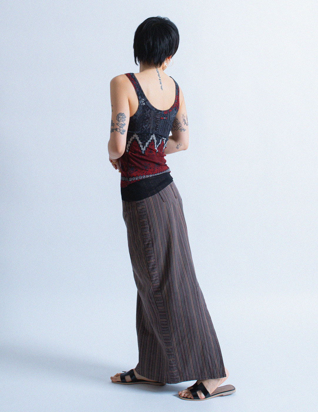 Jean Paul Gaultier vintage layered mesh tank back view