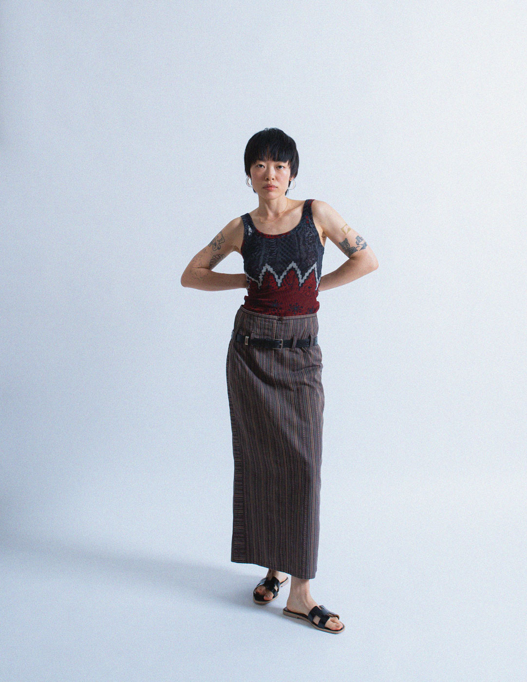 Dries Van Noten vintage striped long skirt