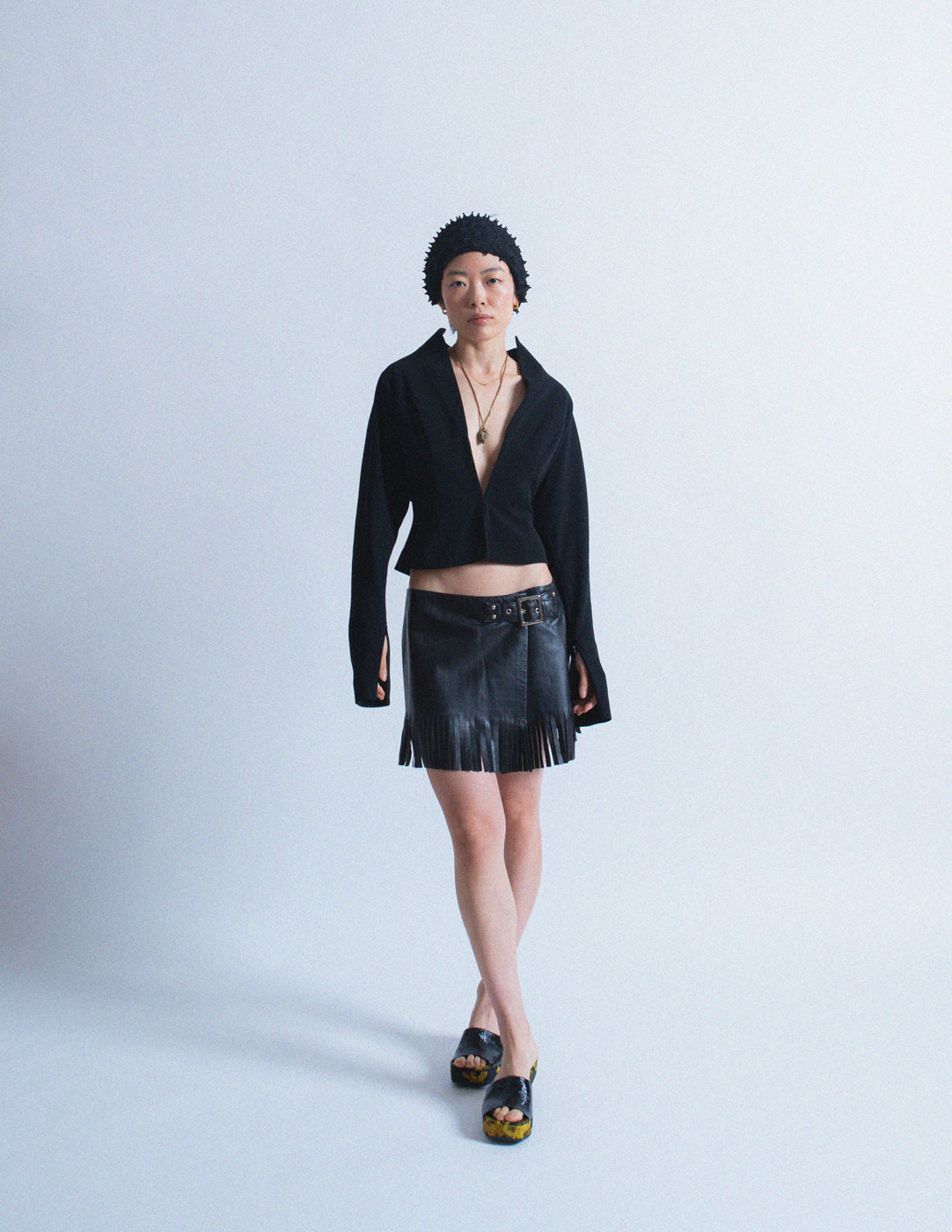D&G fringe leather skirt