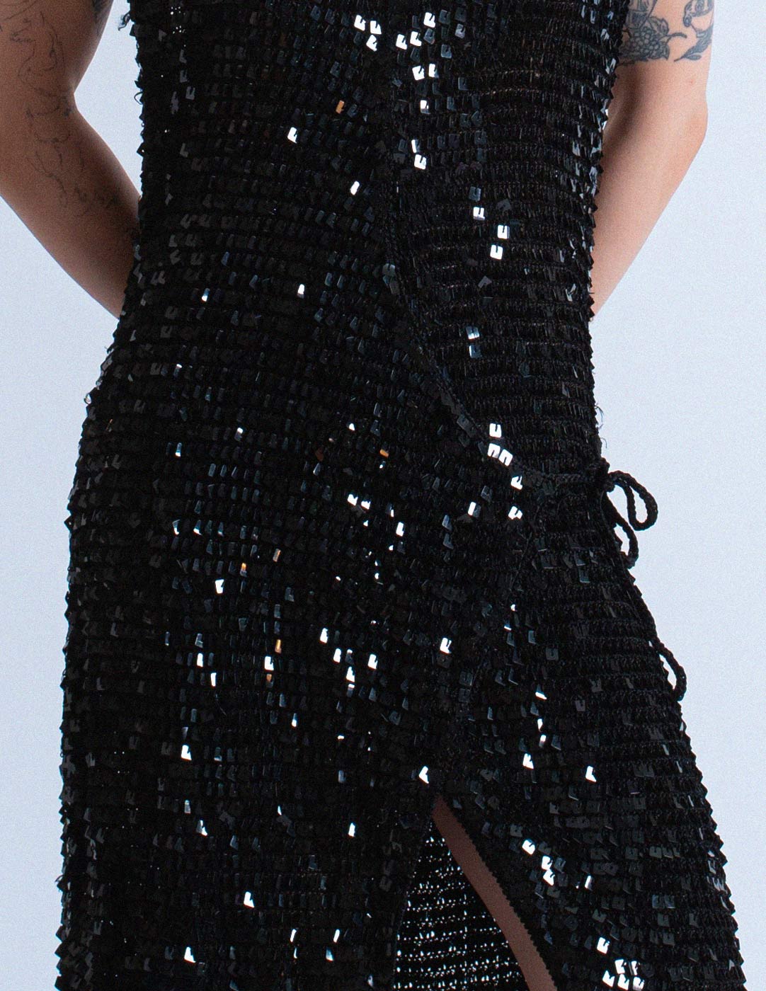 Plein Sud vintage sequined halter dress detail