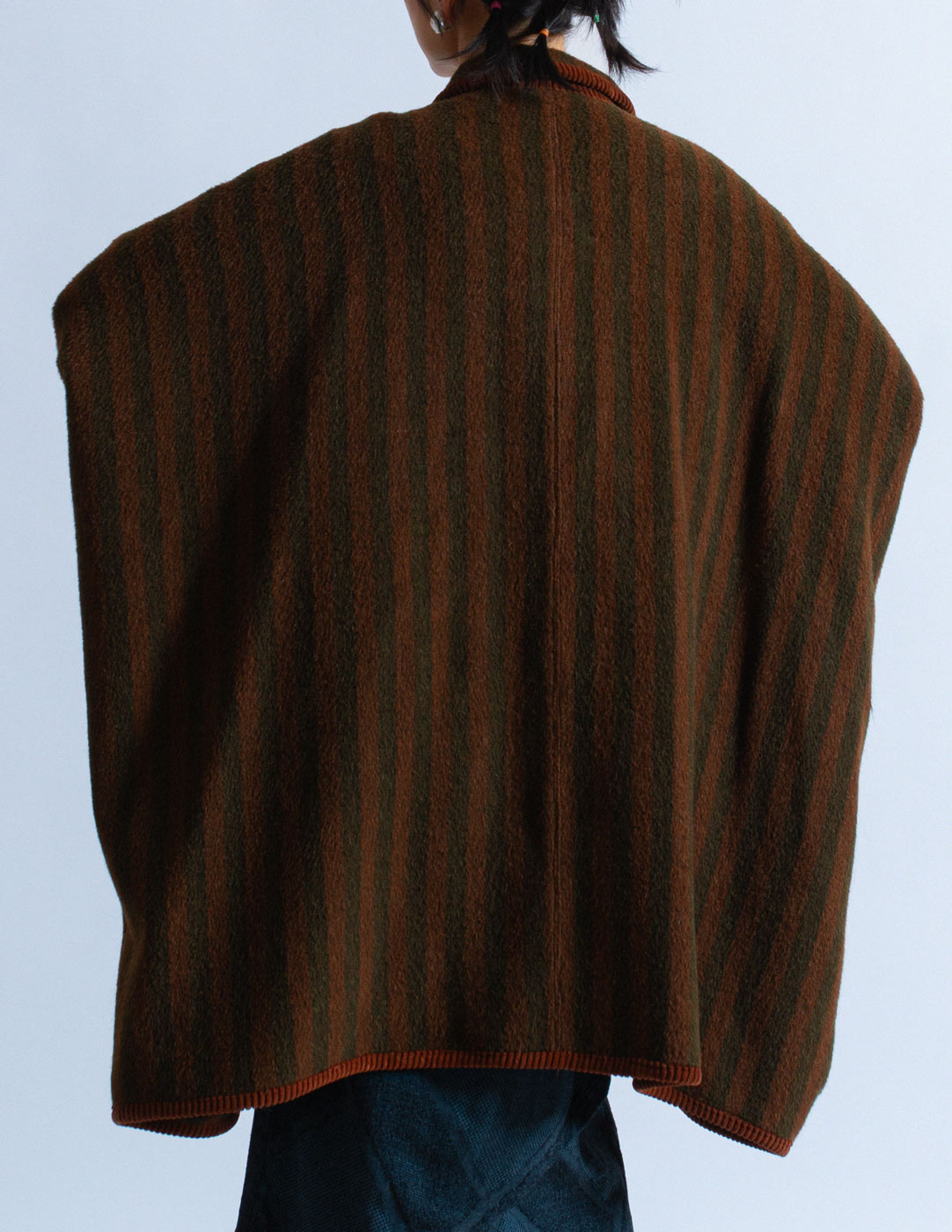 Gianni Versace vintage Maillard cape wool coat back detail