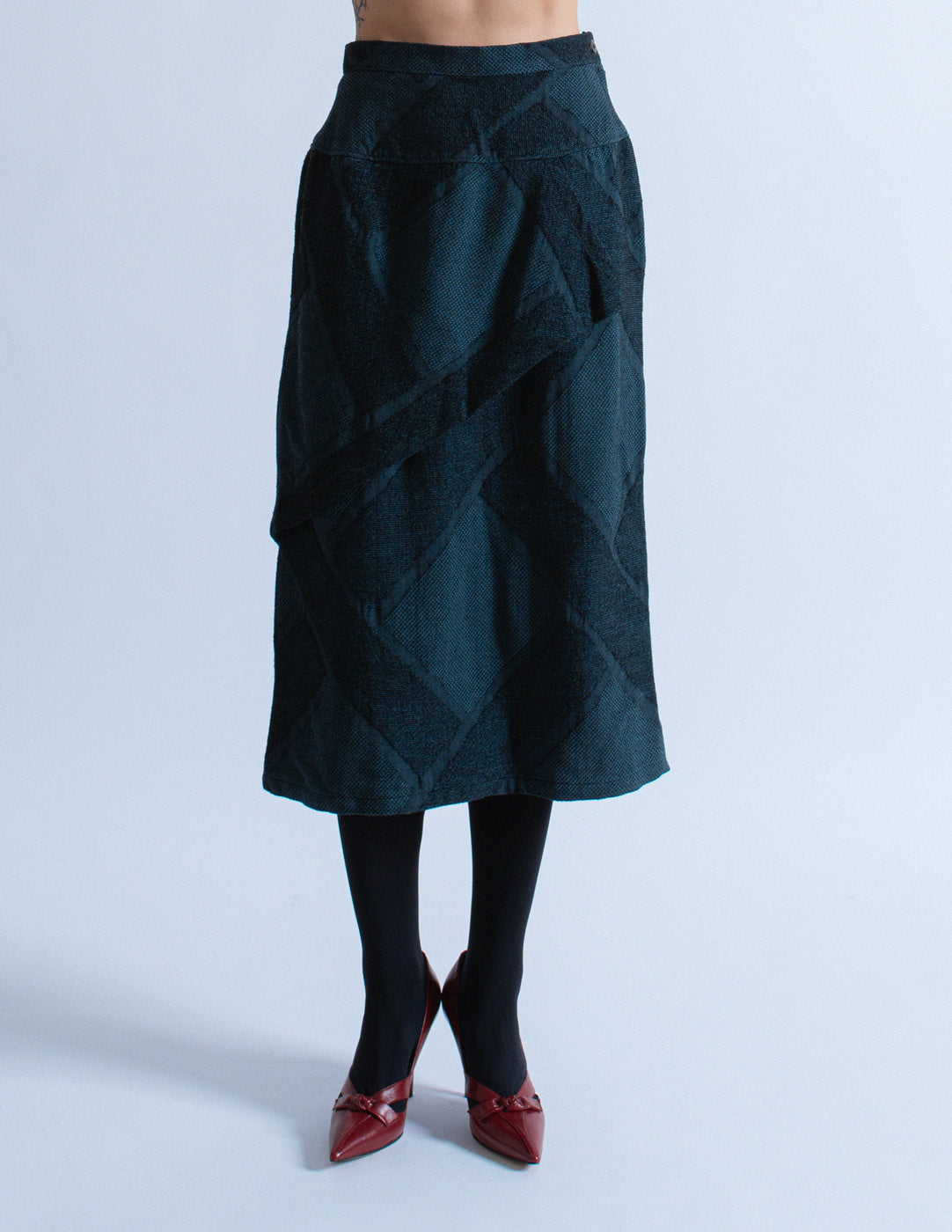 Issey Miyake vintage textured wool skirt set skirt view