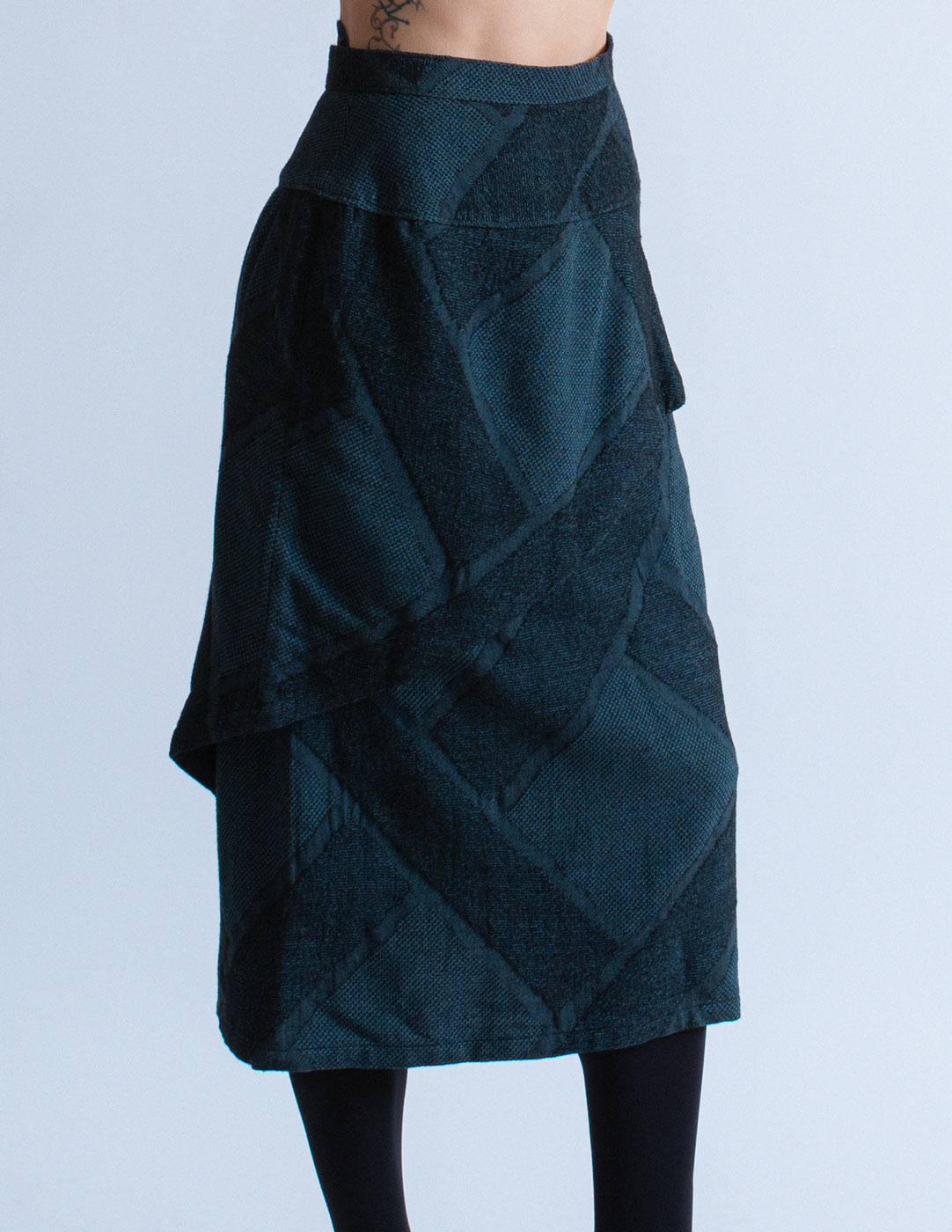 Issey Miyake vintage textured wool skirt set skirt detail