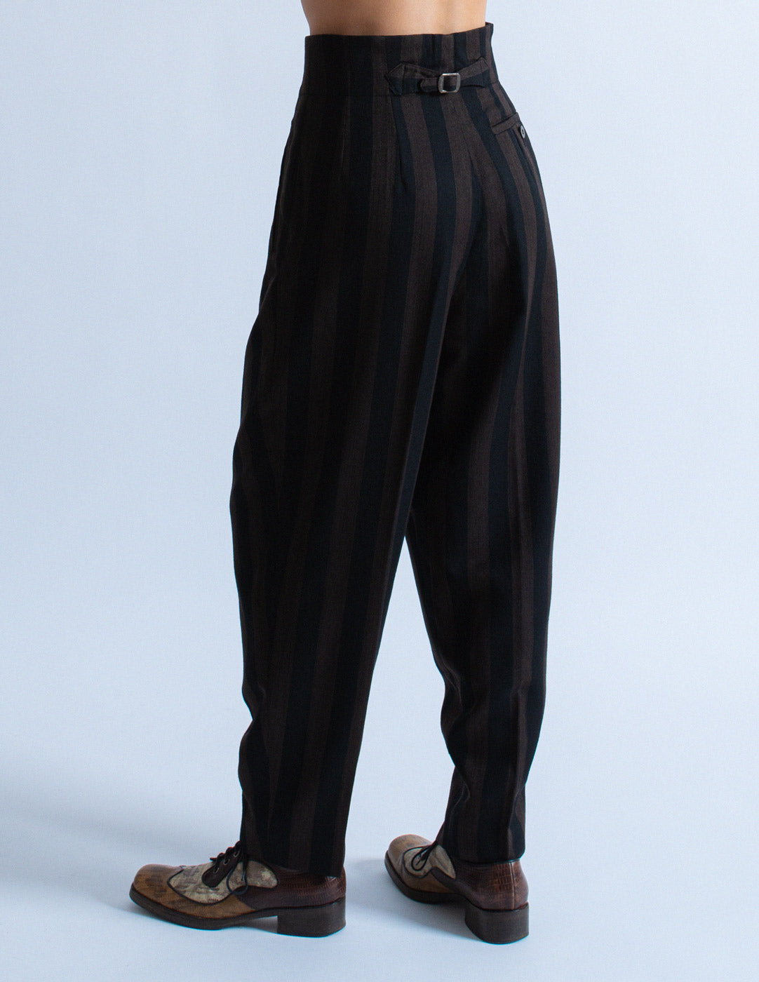 Issey MIyake vintage striped wool suit set back detail