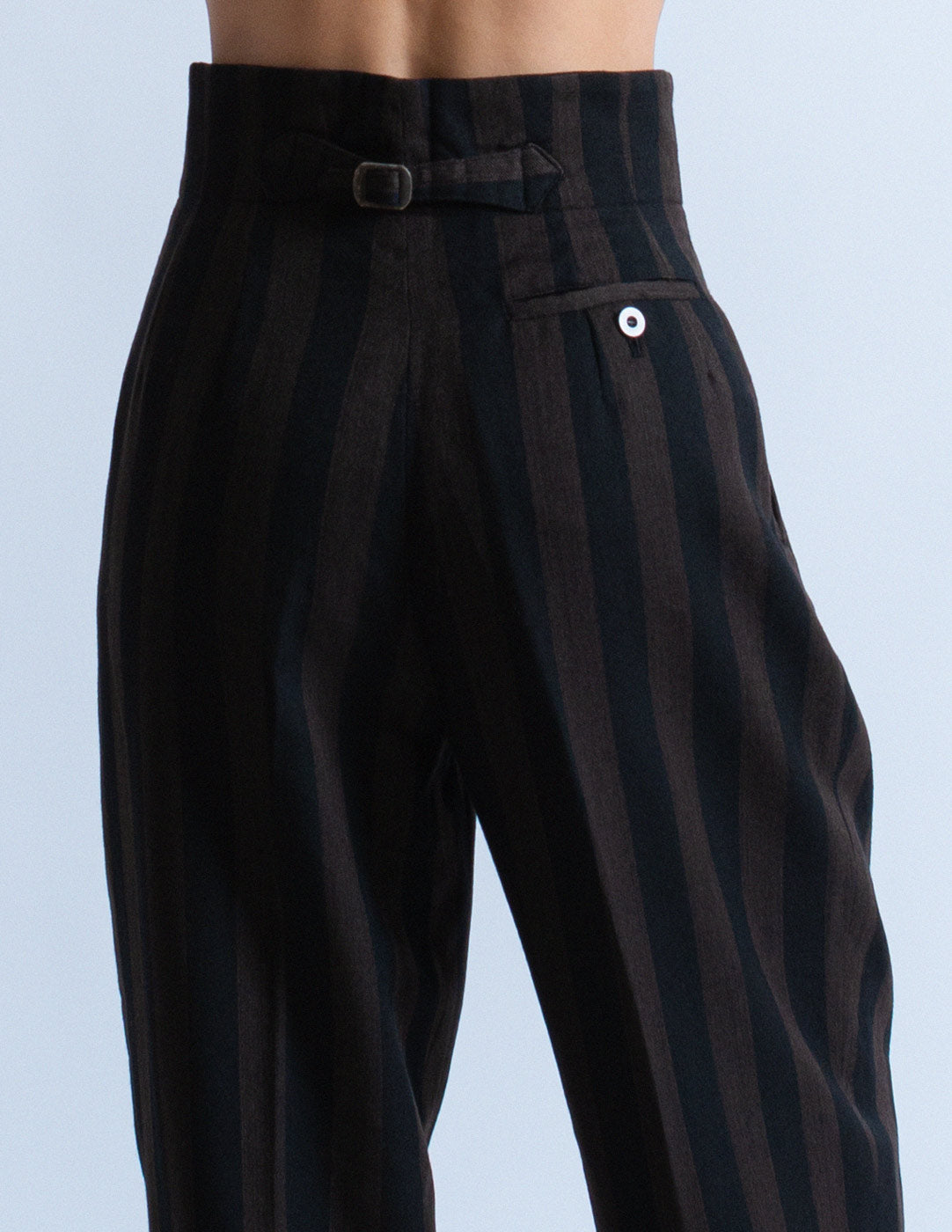 Issey MIyake vintage striped wool suit set back detail