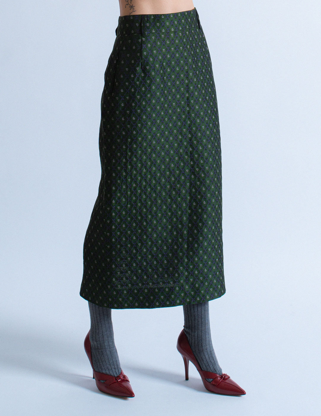 Jean Paul Gaultier vintage floral-motif skirt suit detail