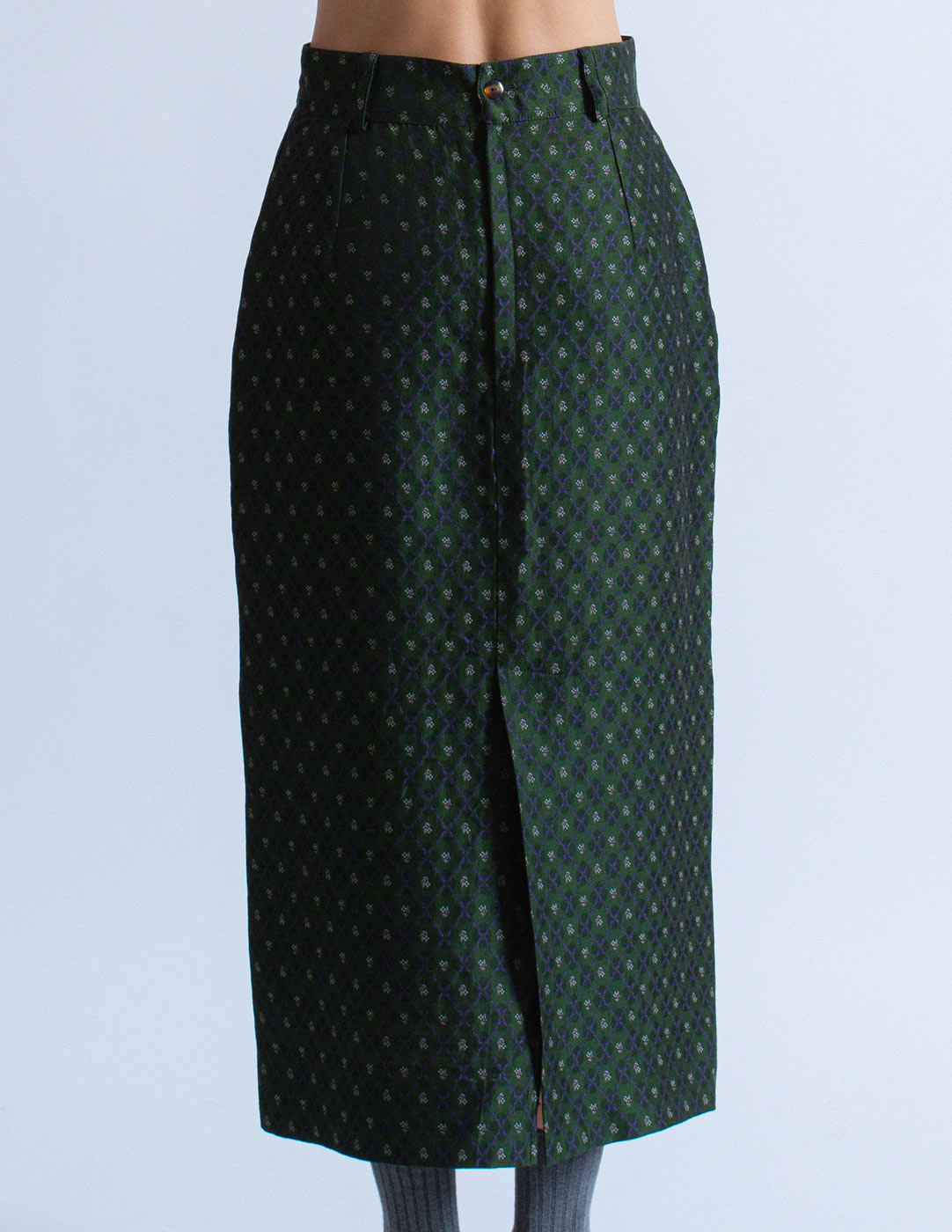 Jean Paul Gaultier vintage floral-motif skirt suit back detail