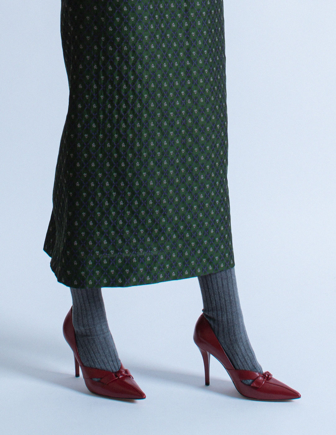 Jean Paul Gaultier vintage floral-motif skirt suit detail