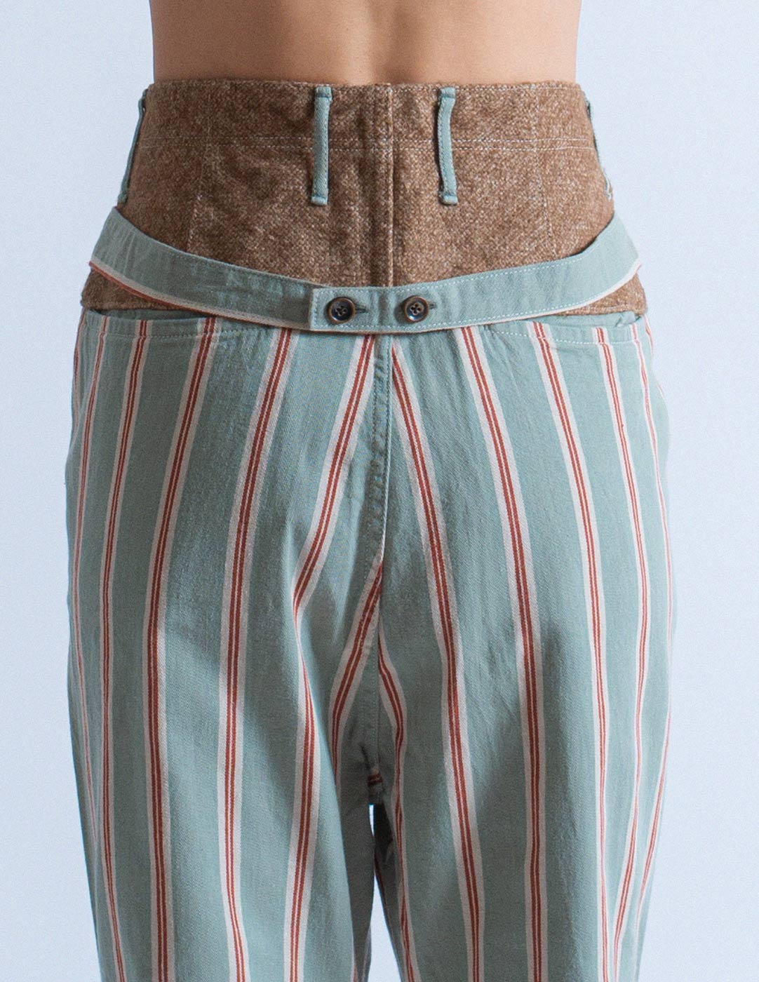 Kapital striped cotton pants detail