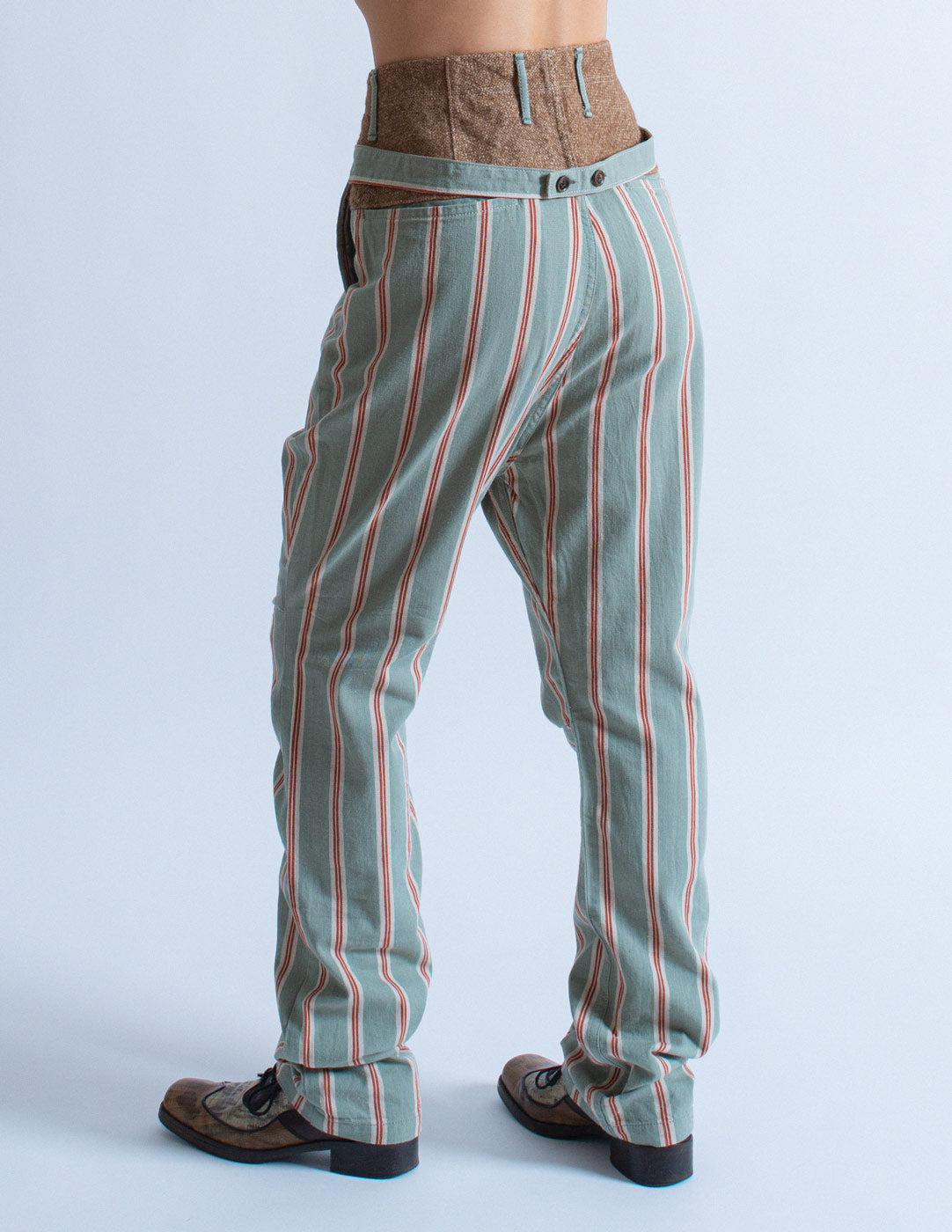 Kapital striped cotton pants back detail