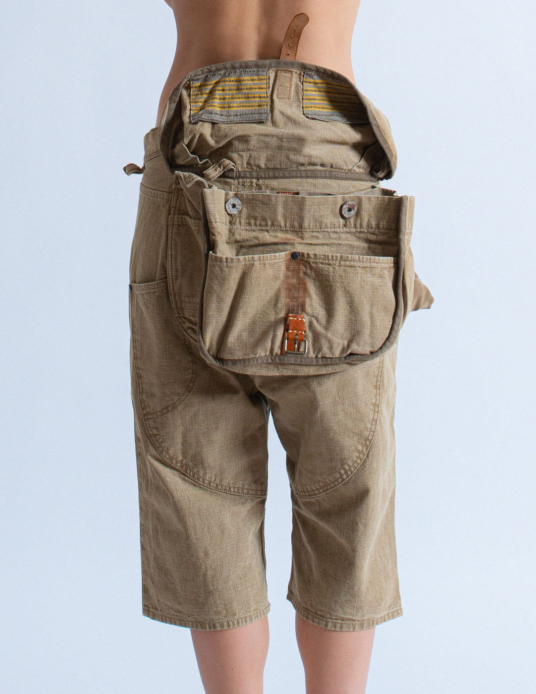 Kapital cargo shorts with hip bag detail