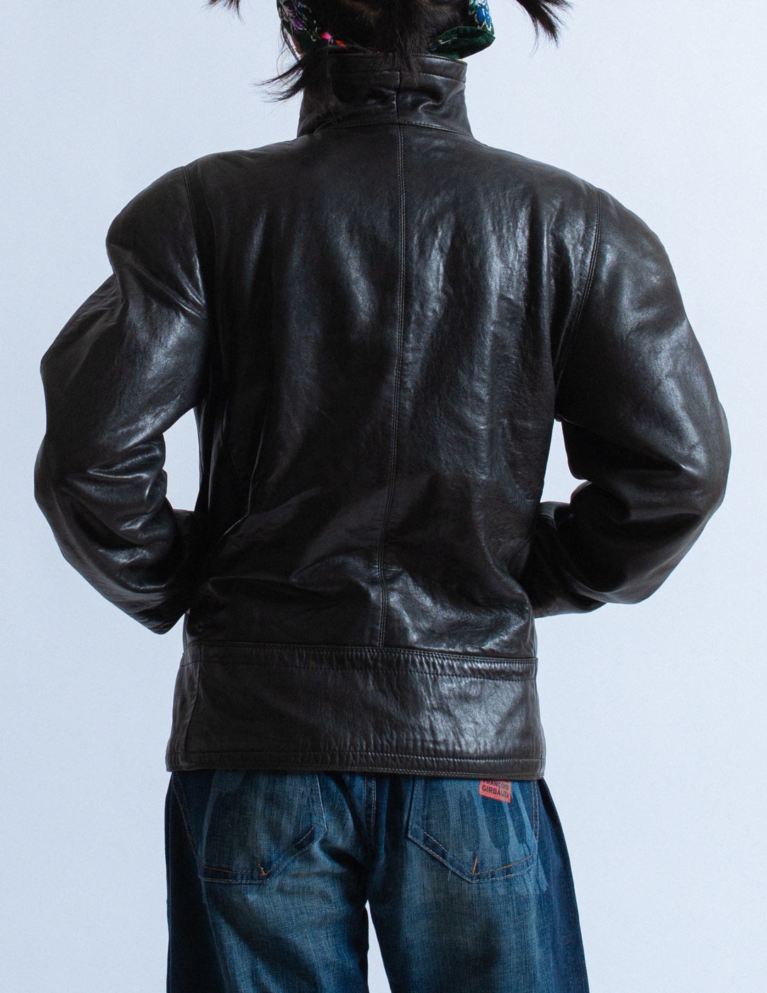 Gianni Versace vintage leather moto jacket back detail