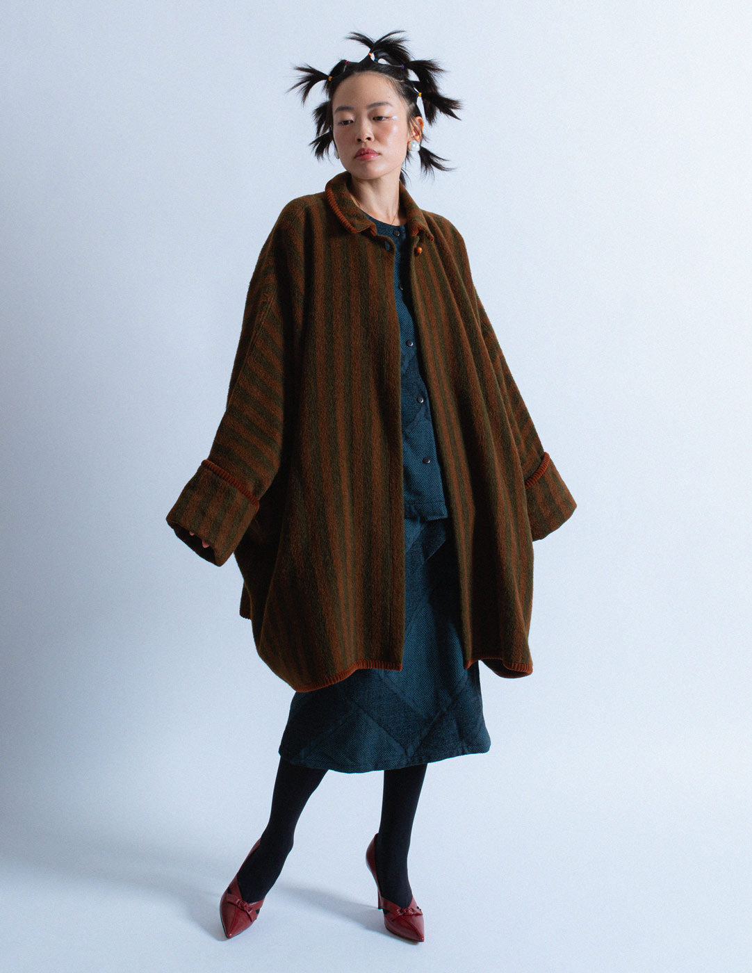 Gianni Versace vintage Maillard cape wool coat