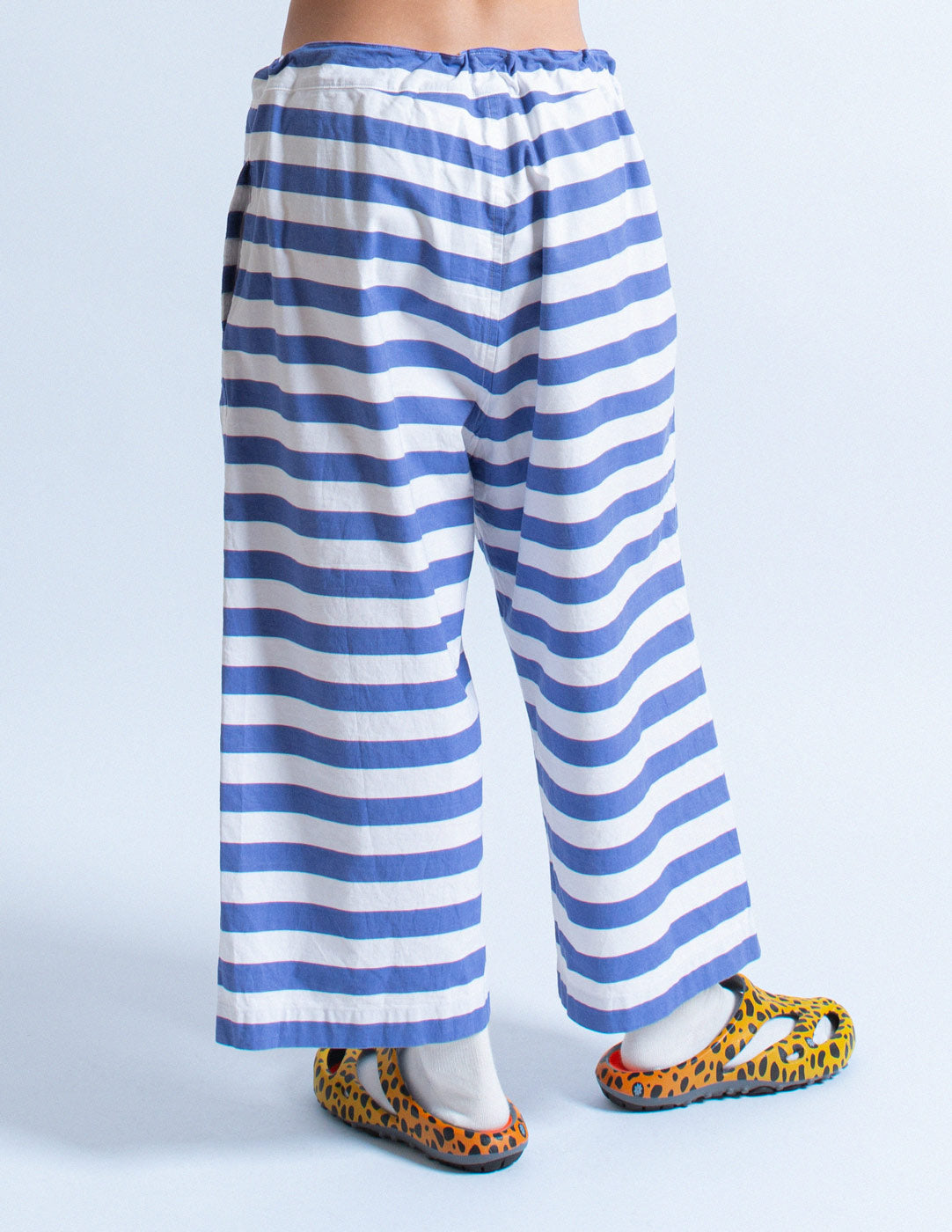 COMME des GARCONS striped drawstring cotton culottes back detail