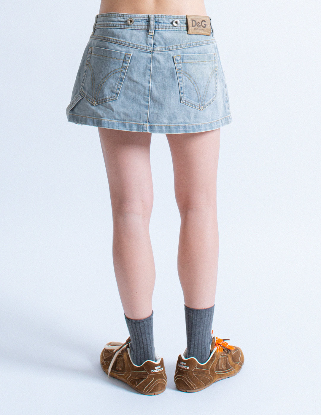 D&G denim mini skirt back detail
