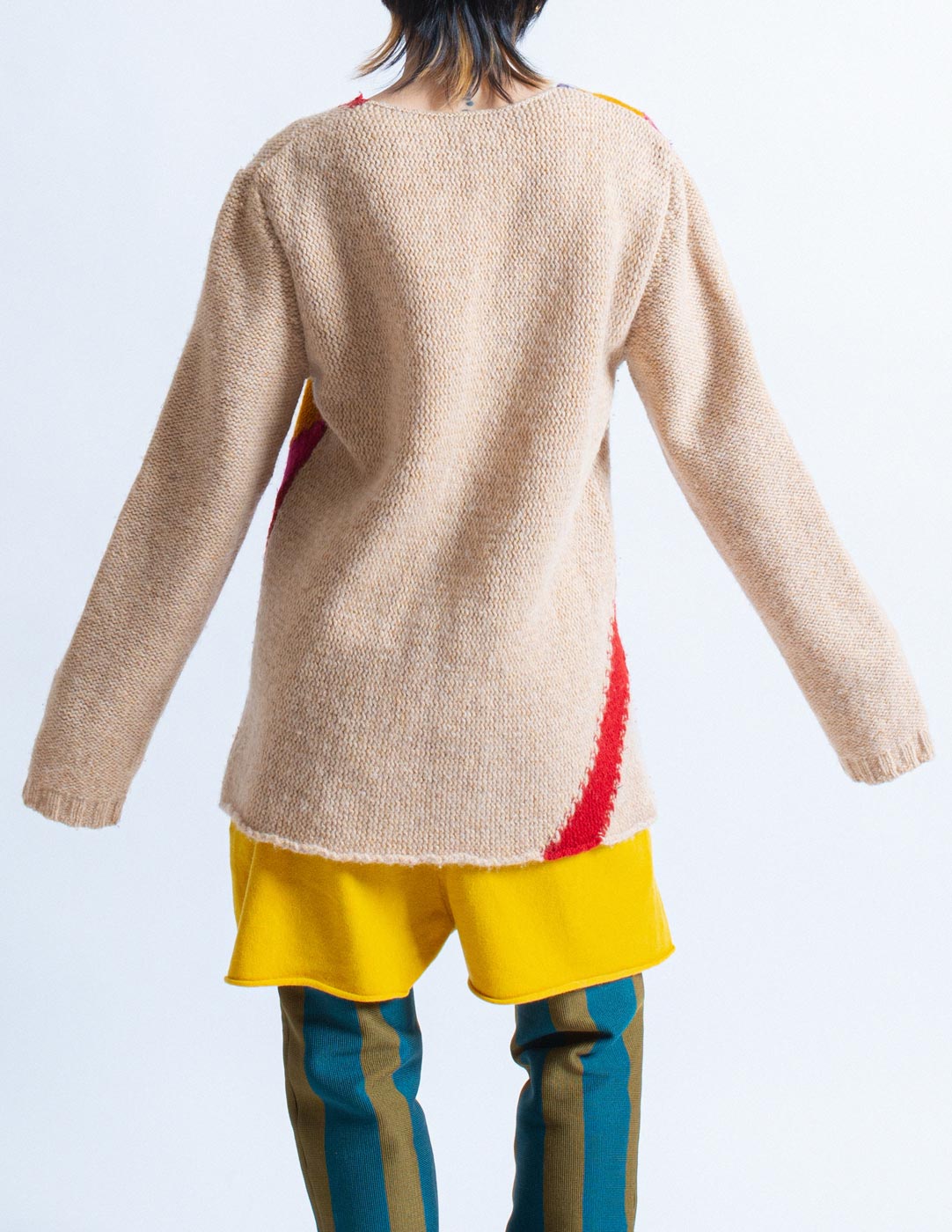 Dries Van Noten v-neck wool sweater back detail