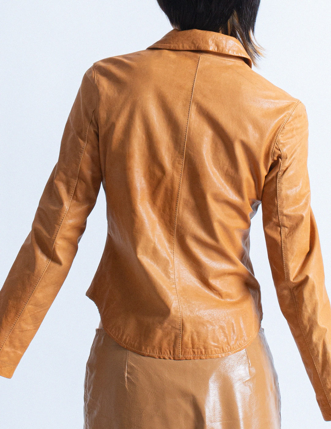 Dries Van Noten zipped leather jacket back detail