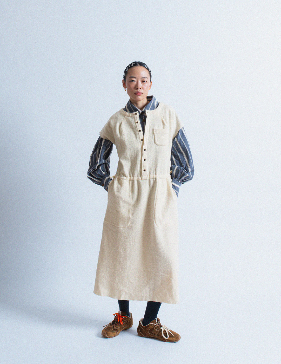 HAI Sporting Gear vintage cream felted wool dress