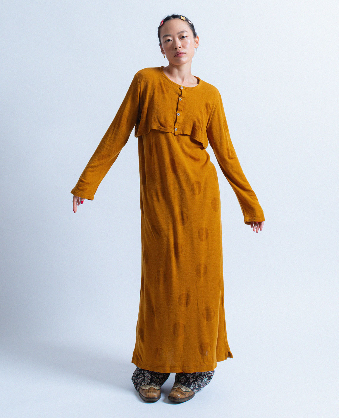 HAI Sporting Gear vintage ochre wool lounge dress