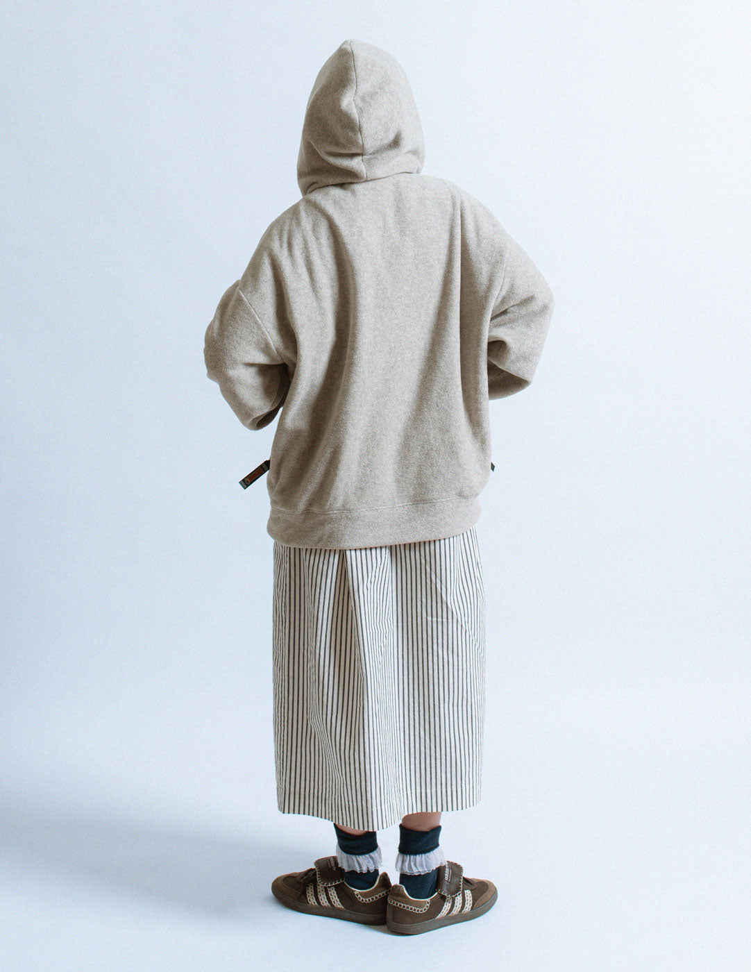 Kapital fleece sweatshirt with hood and scarf back view