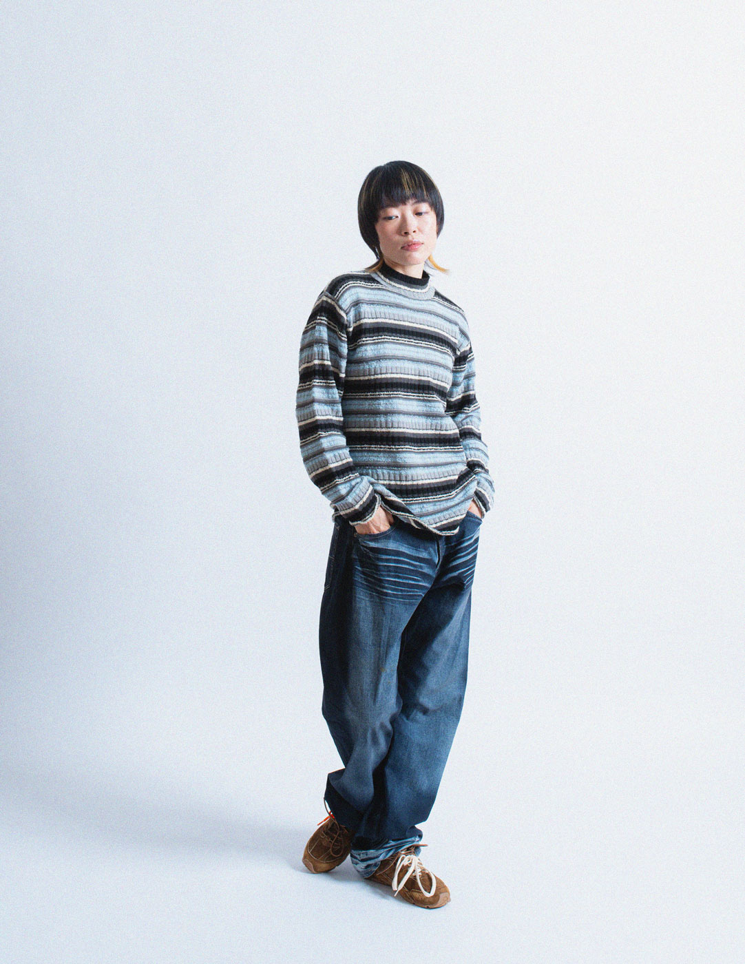 HAI blue striped wool sweater