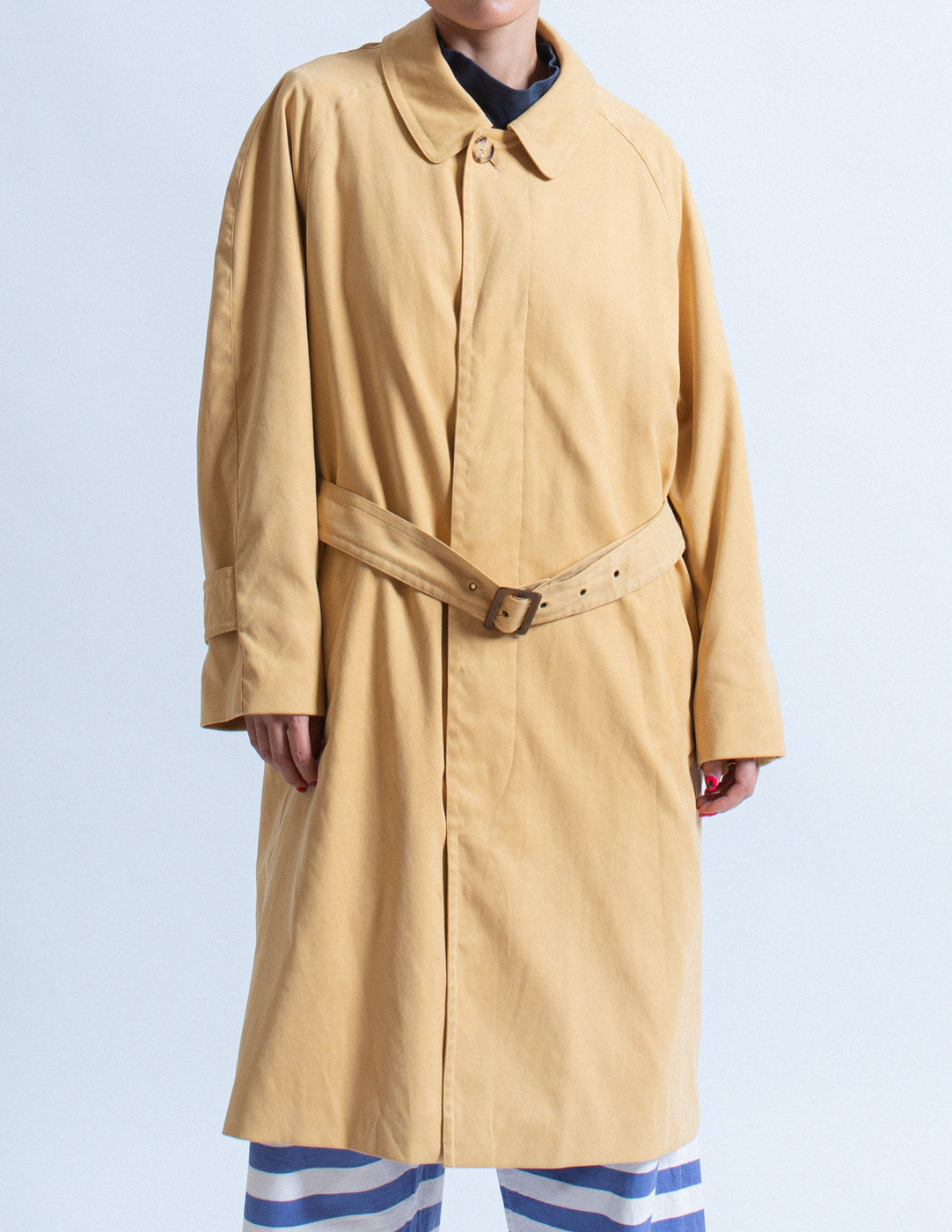 Hermès vintage eggnog trench coat detail