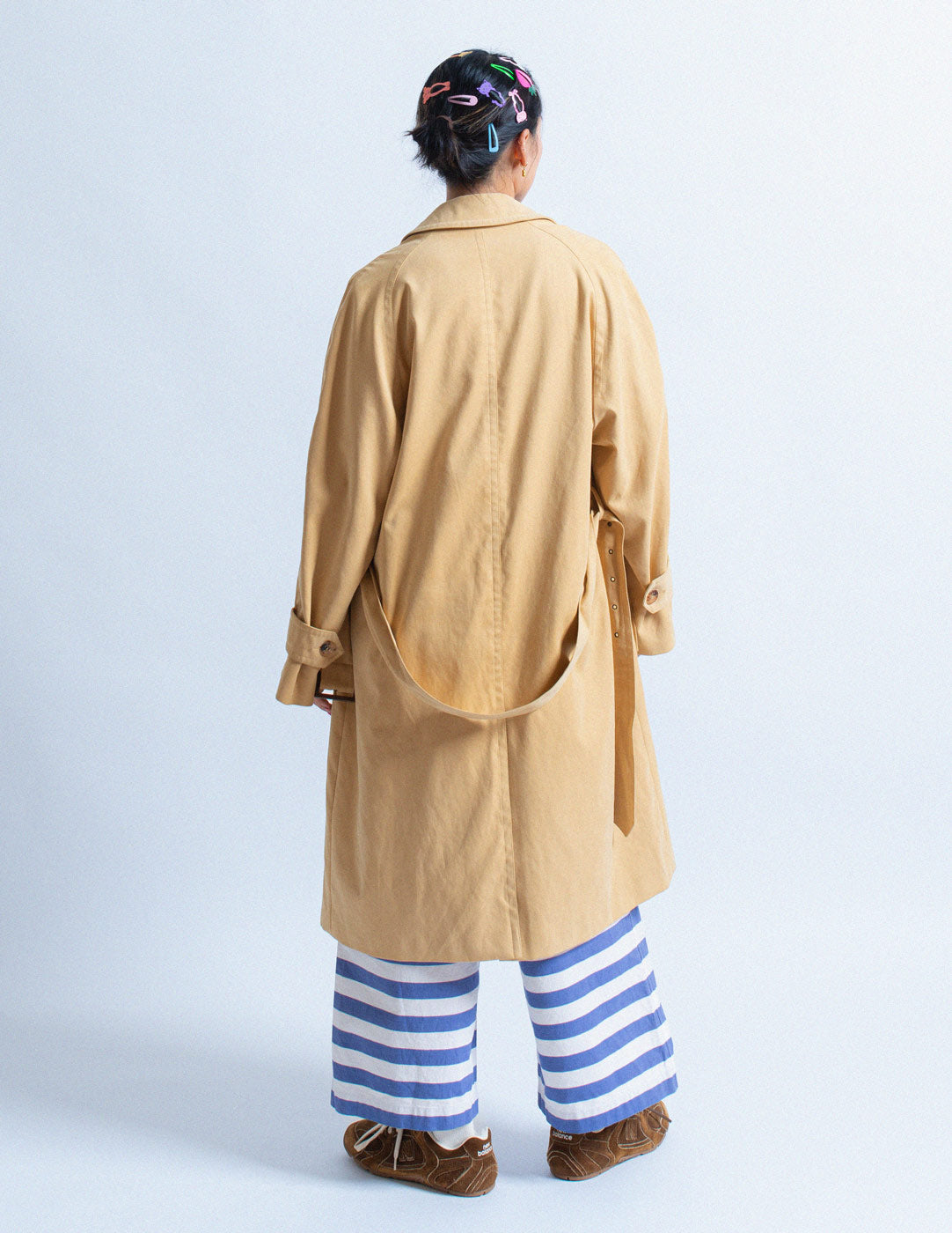 Hermès vintage eggnog trench coat back view