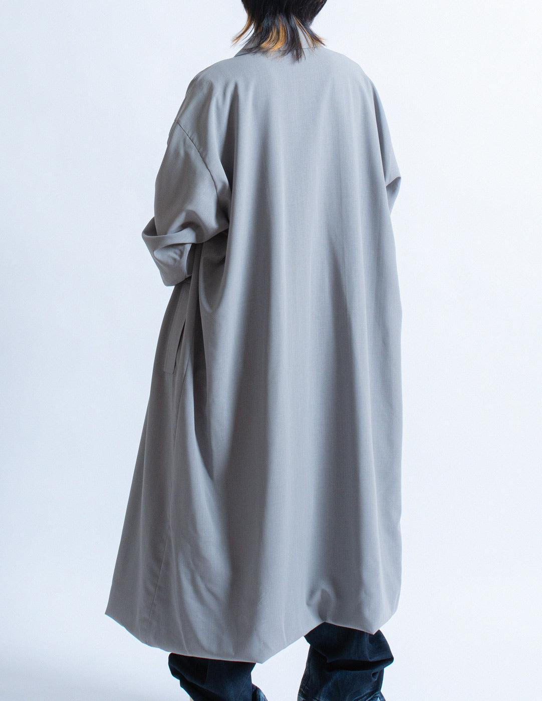 Issey Miyake double layered wool convertible dress jacket back detail