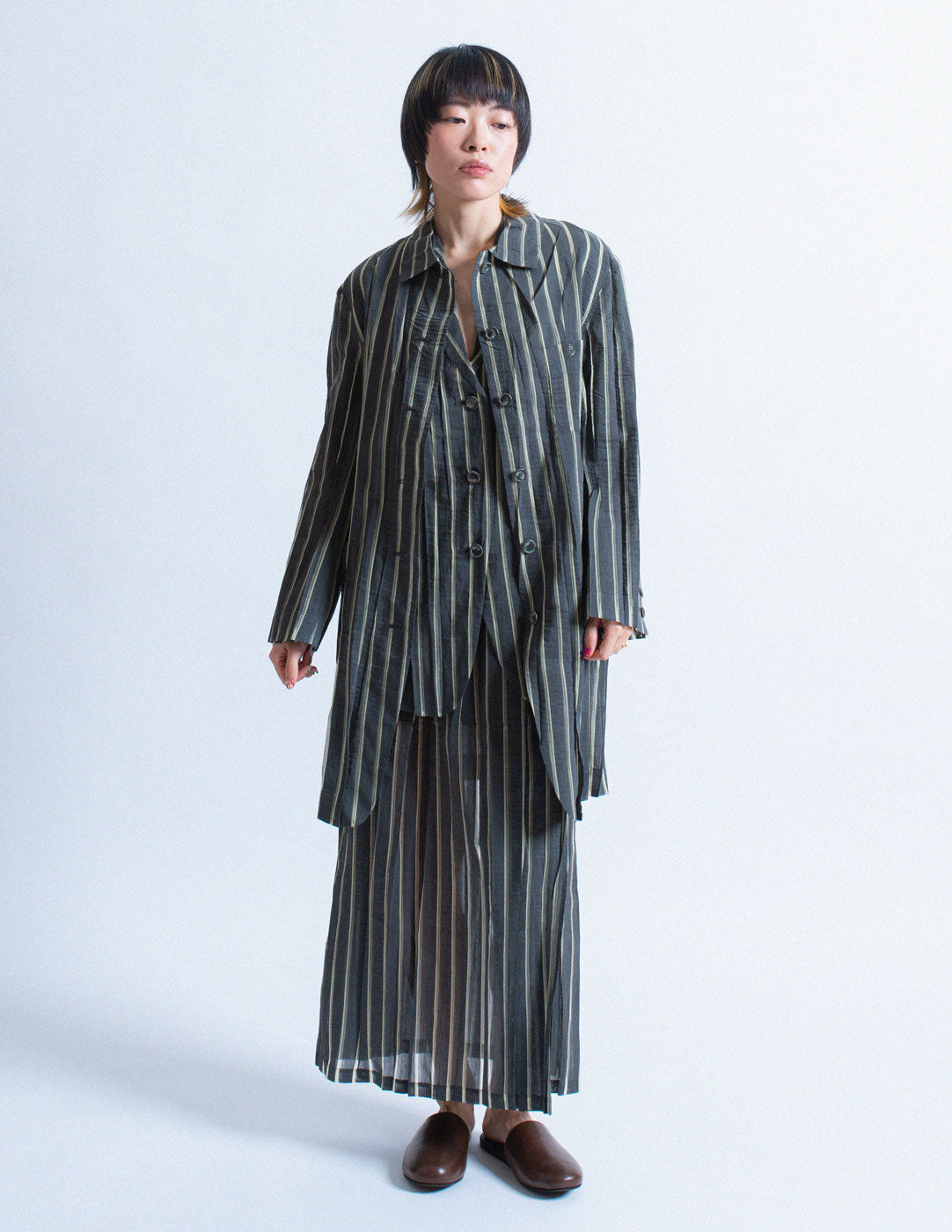 Issey Miyake vintage striped three-piece ensemble