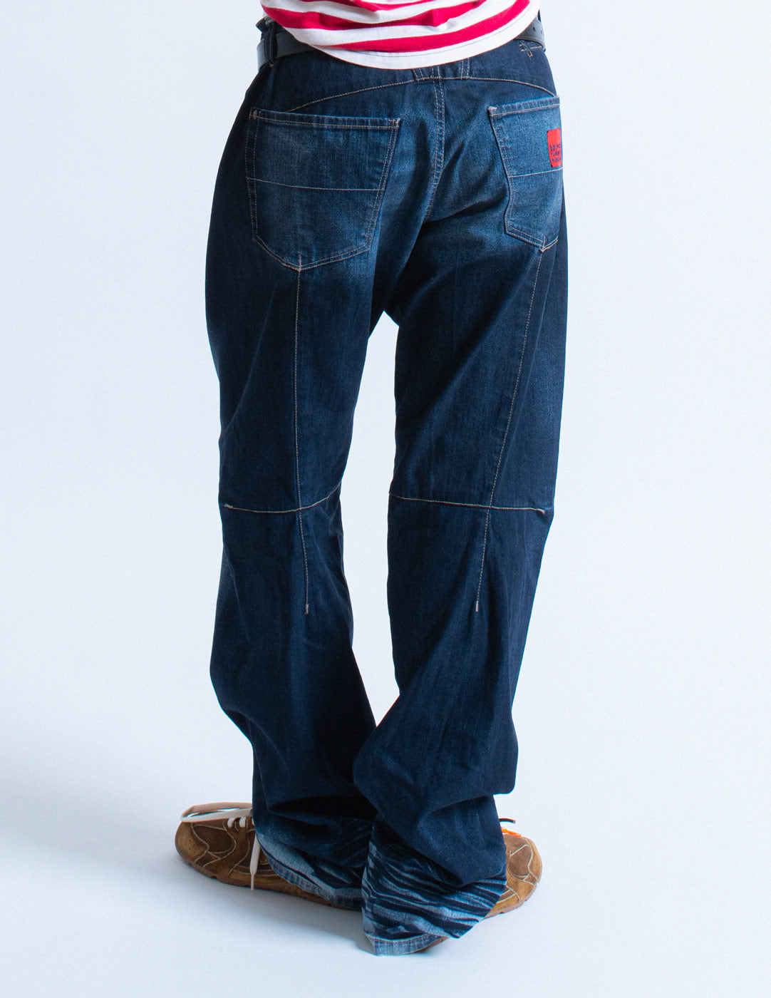 Marithé+François Girbaud vintage straight-legged jeans with back stitching back detail