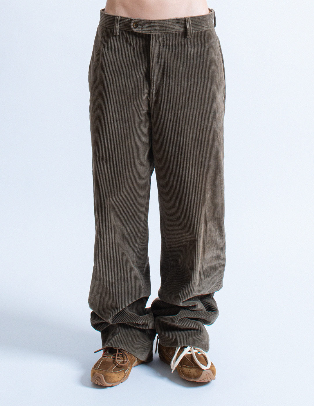 Hermès cotton corduroy trousers front detail