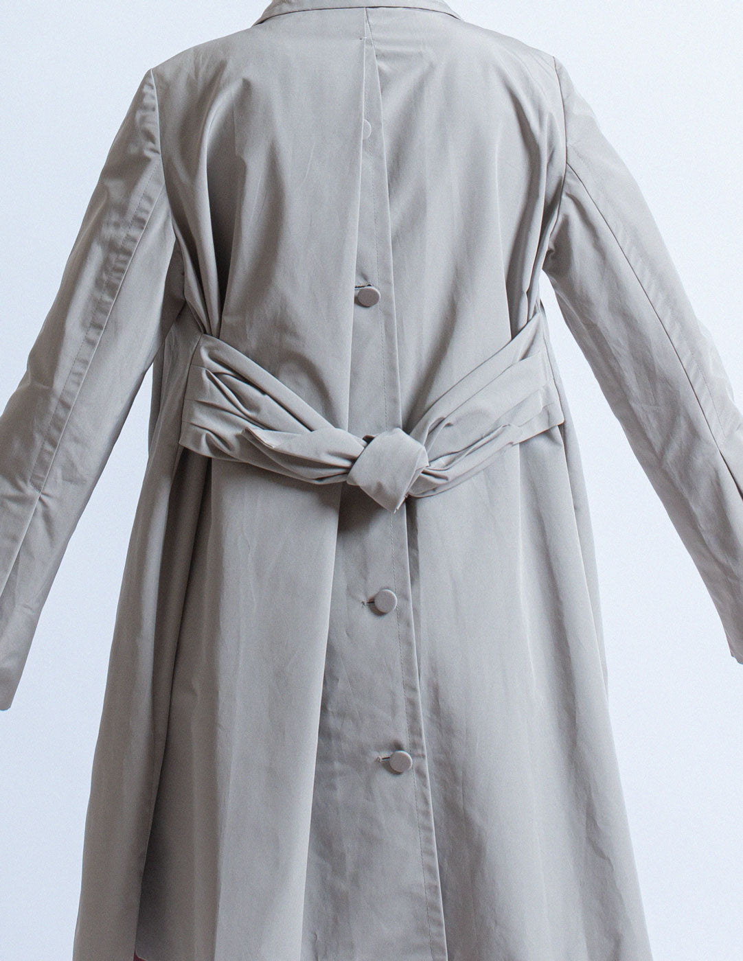 Prada light gray trench detail