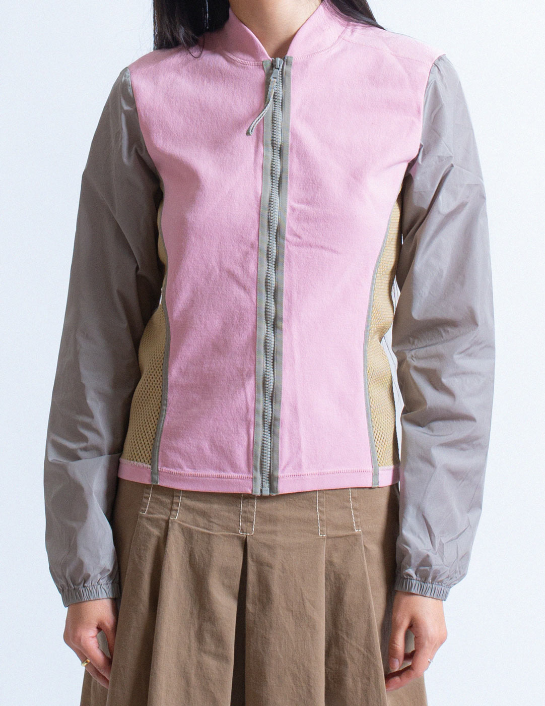 Prada Sport vintage pink and gray track suit detail
