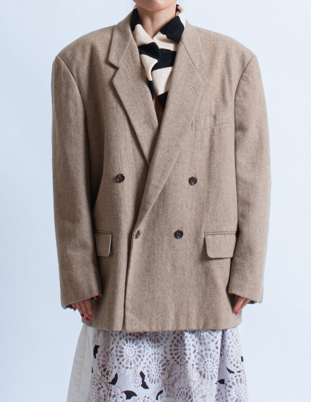 Comme des Garçons Homme Plus vintage khaki wool blazer detail