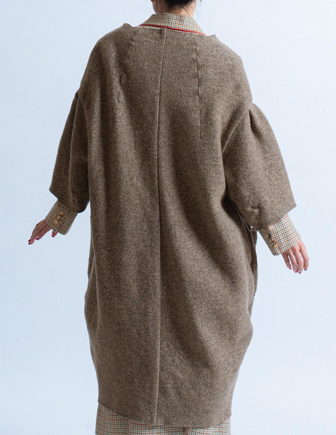 khaki cocoon wool coat