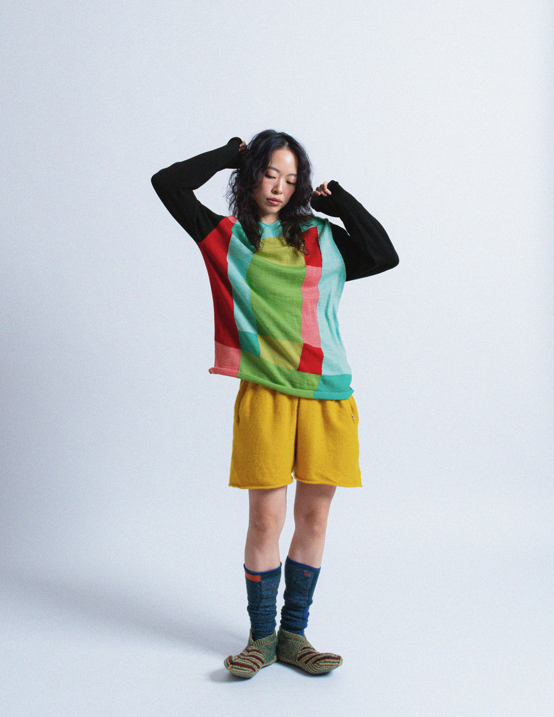 Comme des Garçons color-block light knit pullover