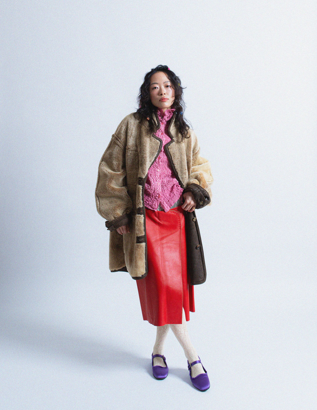 Jil Sander vintage red leather skirt