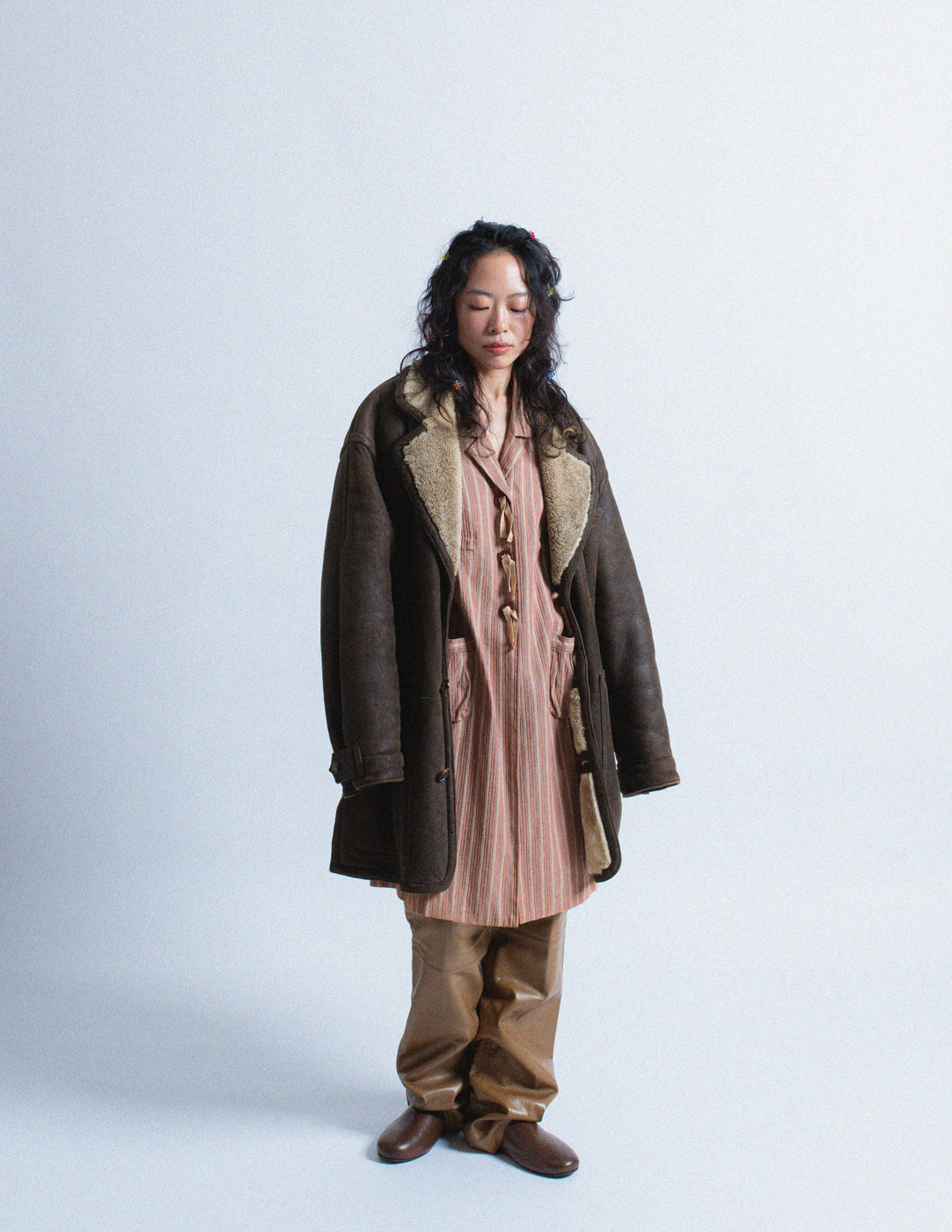 Gianfranco Ferré vintage brown shearling leather coat