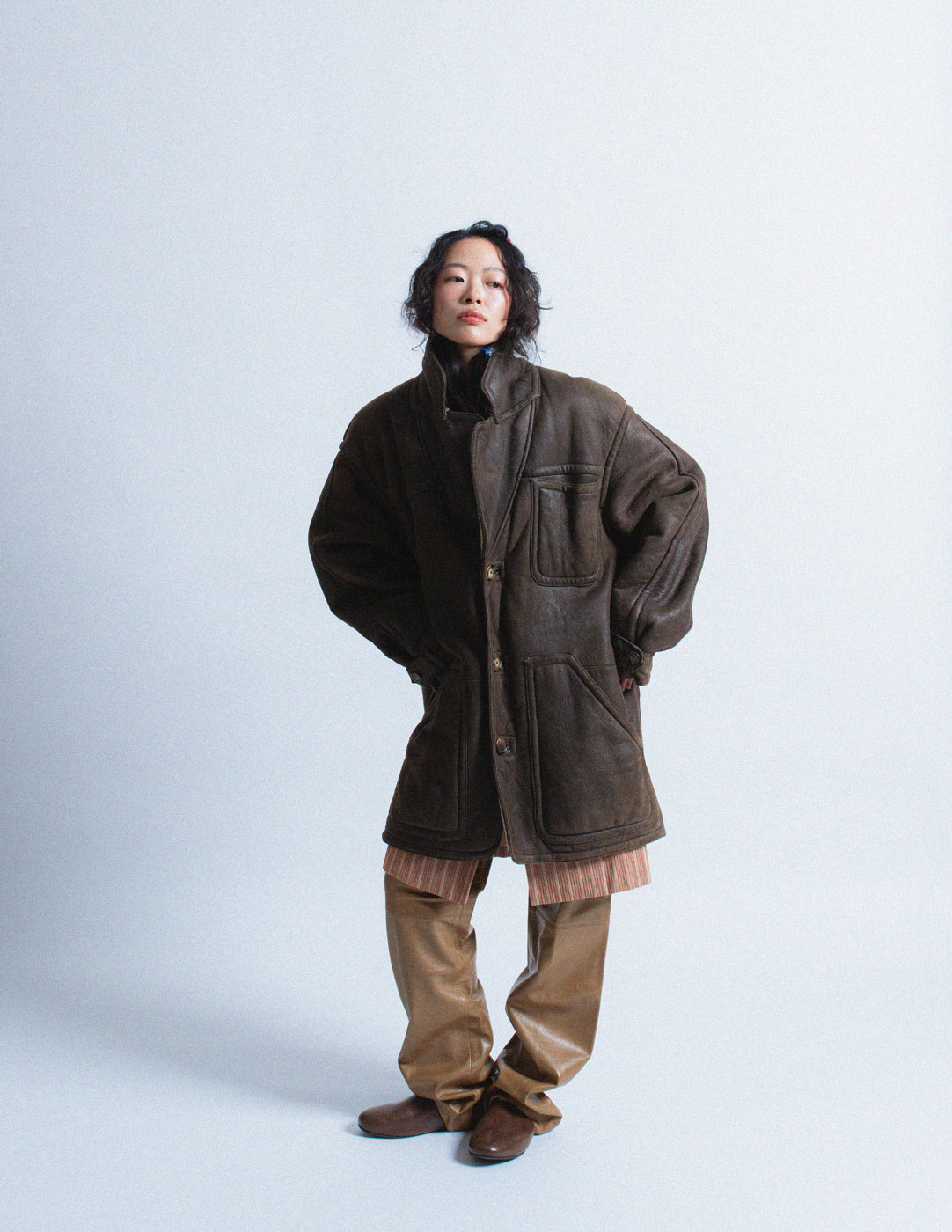 Gianfranco Ferré vintage brown shearling leather coat