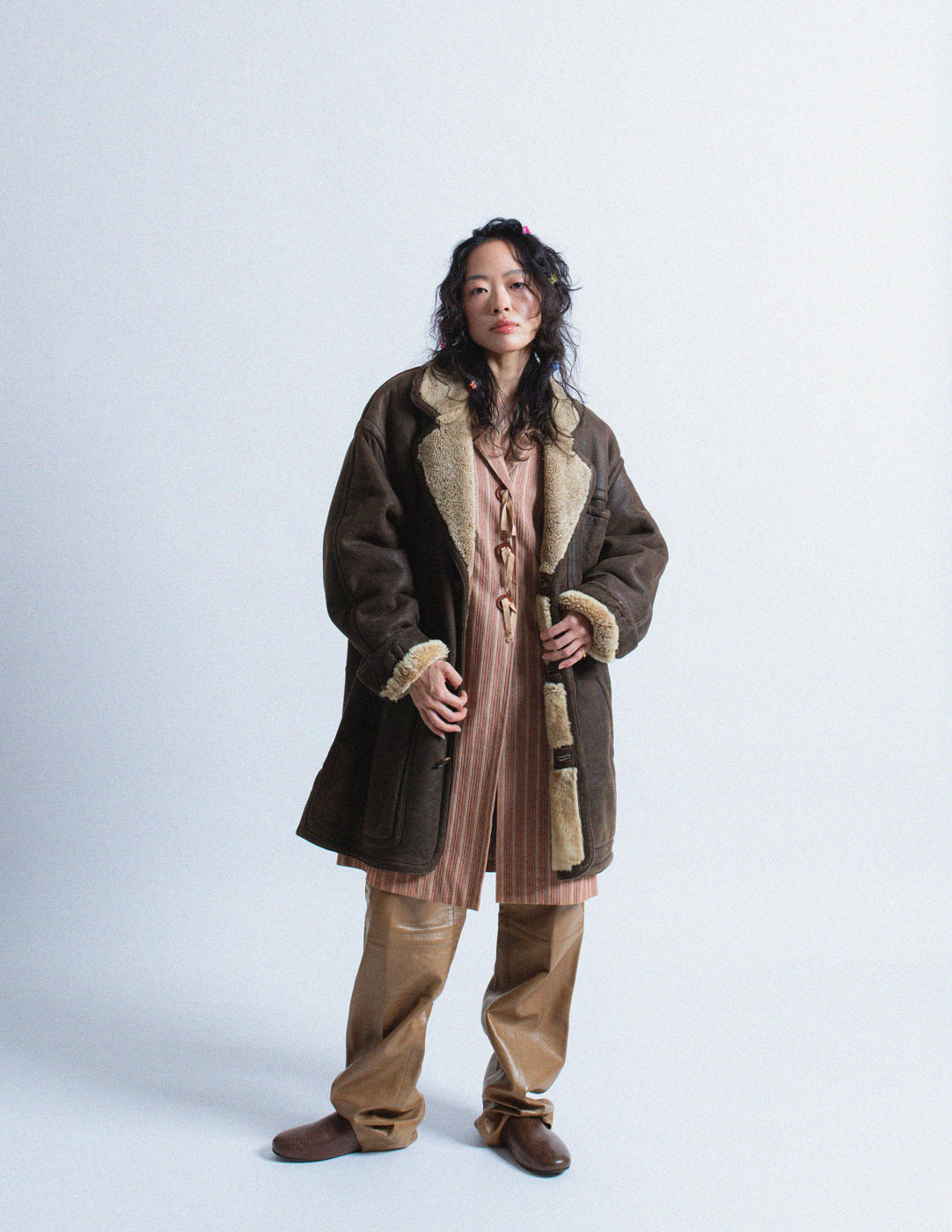 Gianfranco Ferré vintage brown shearling leather coat