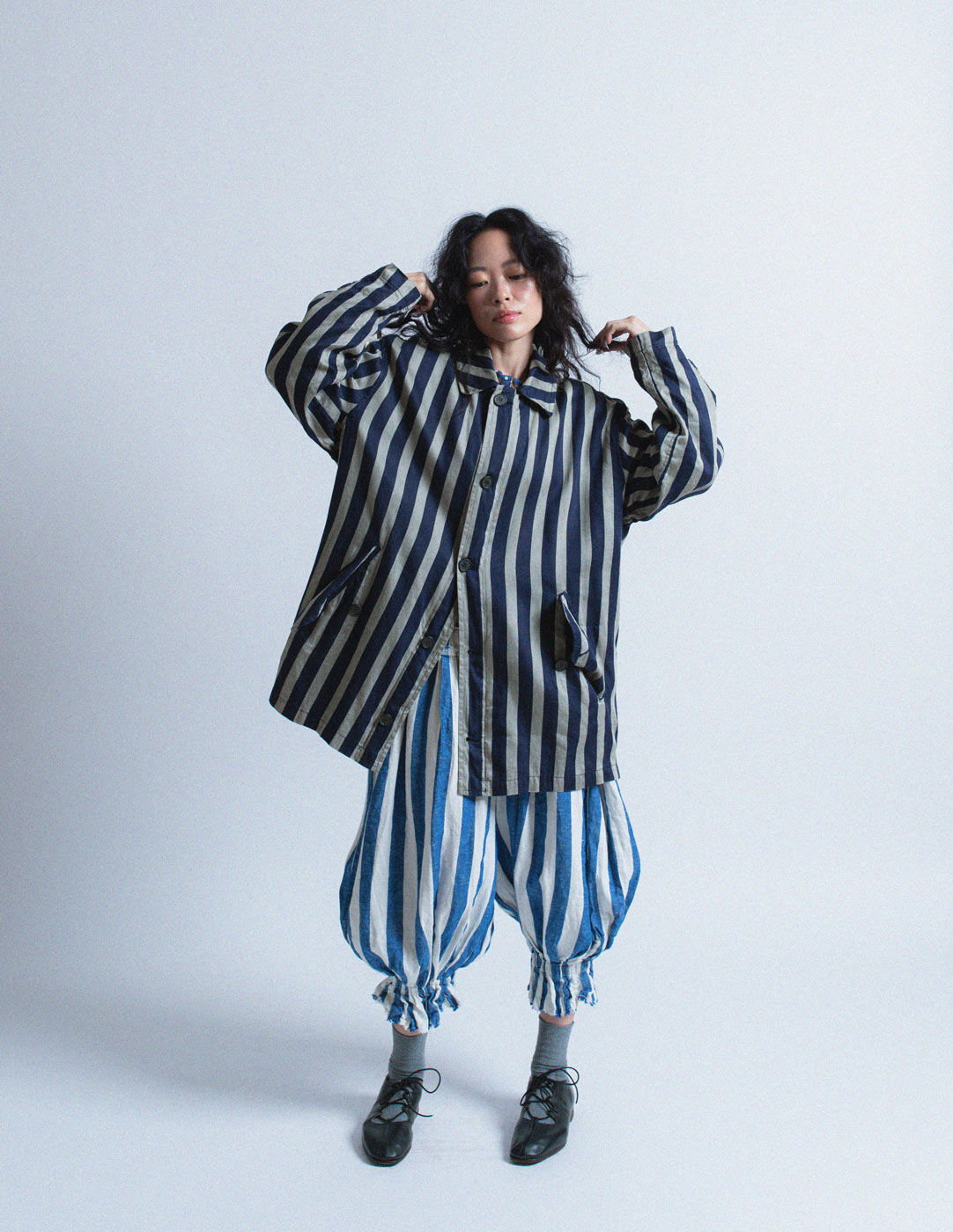 Gianfranco Ferré vintage striped reversible and detachable multi-way jacket