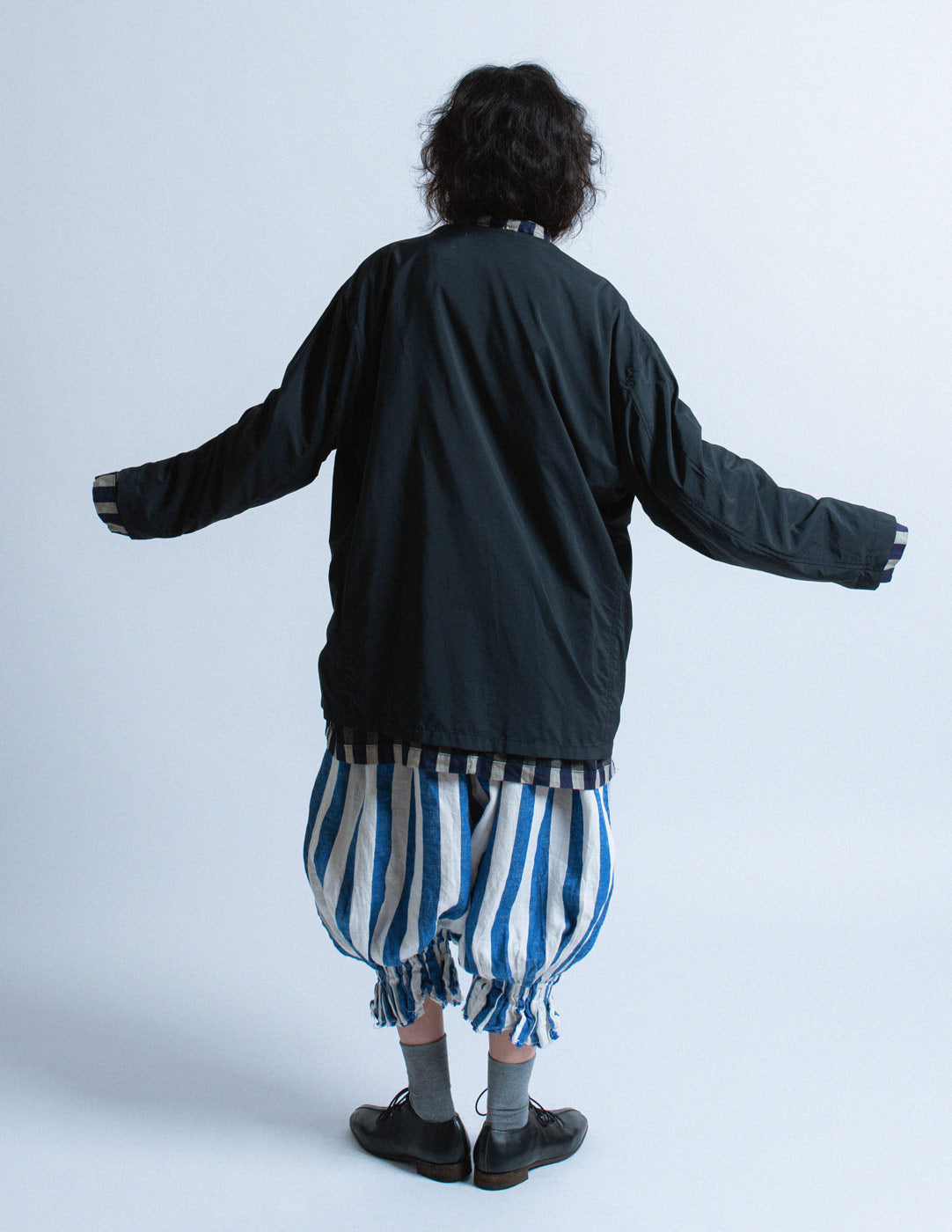 Gianfranco Ferré vintage striped reversible and detachable multi-way jacket back view