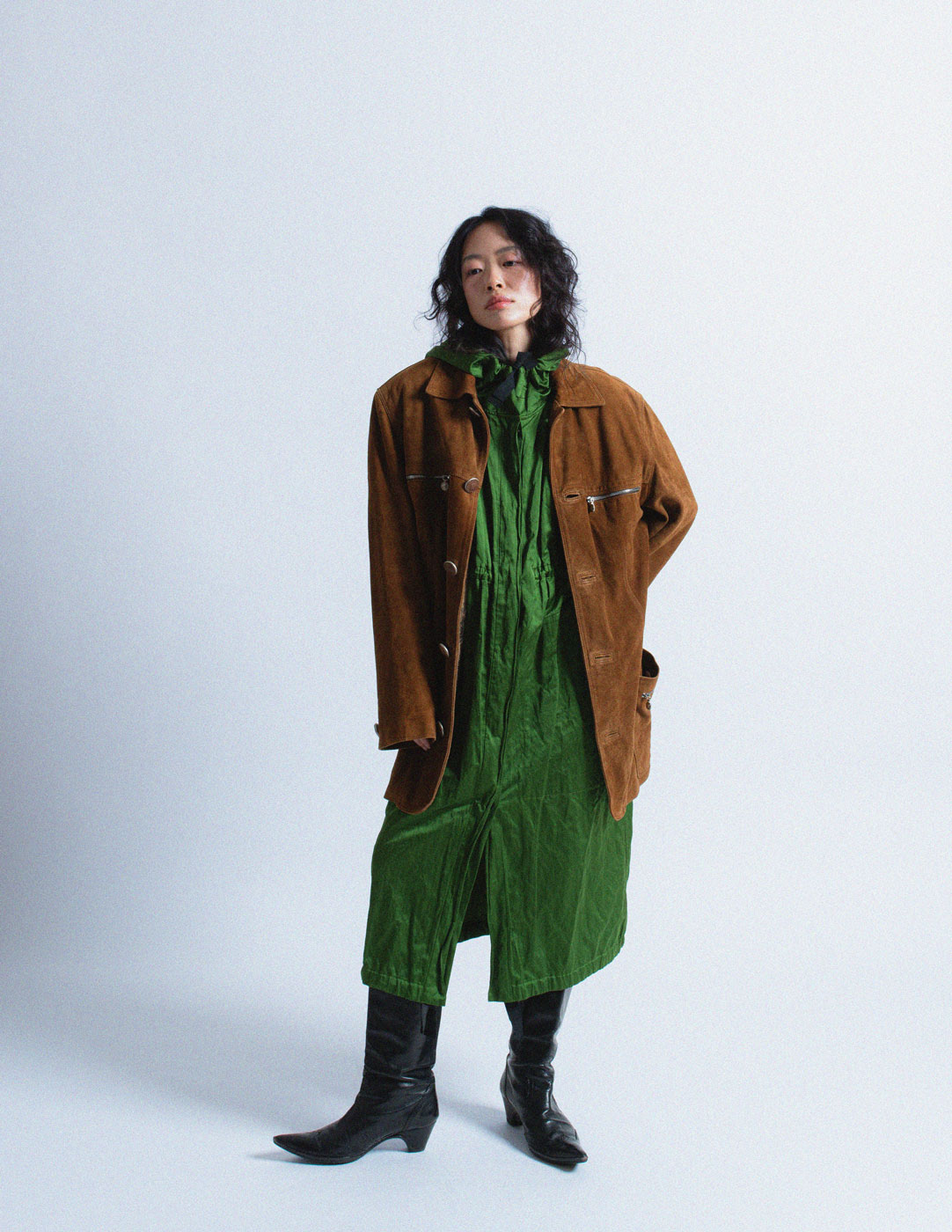 Gianni Versace vintage gingerbread brown suede jacket