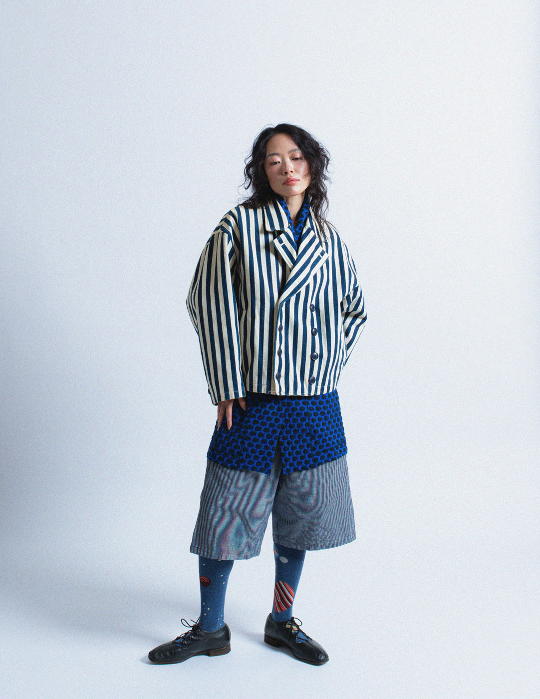 Issey Miyake vintage striped quilted cotton jacket