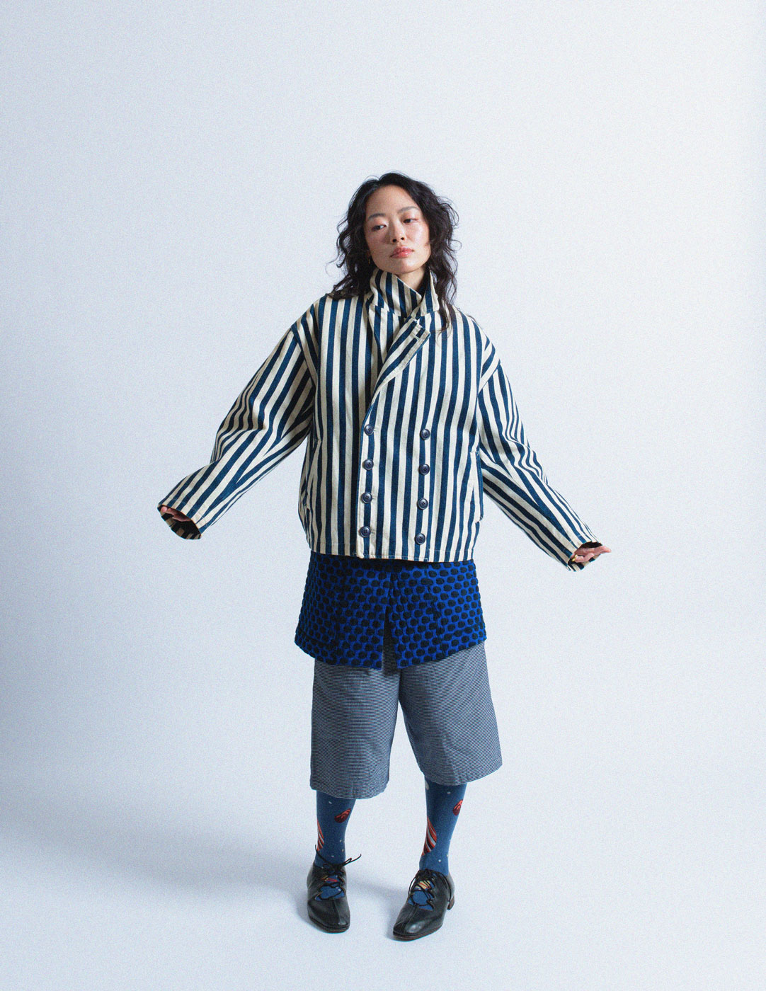 Issey Miyake vintage striped quilted cotton jacket