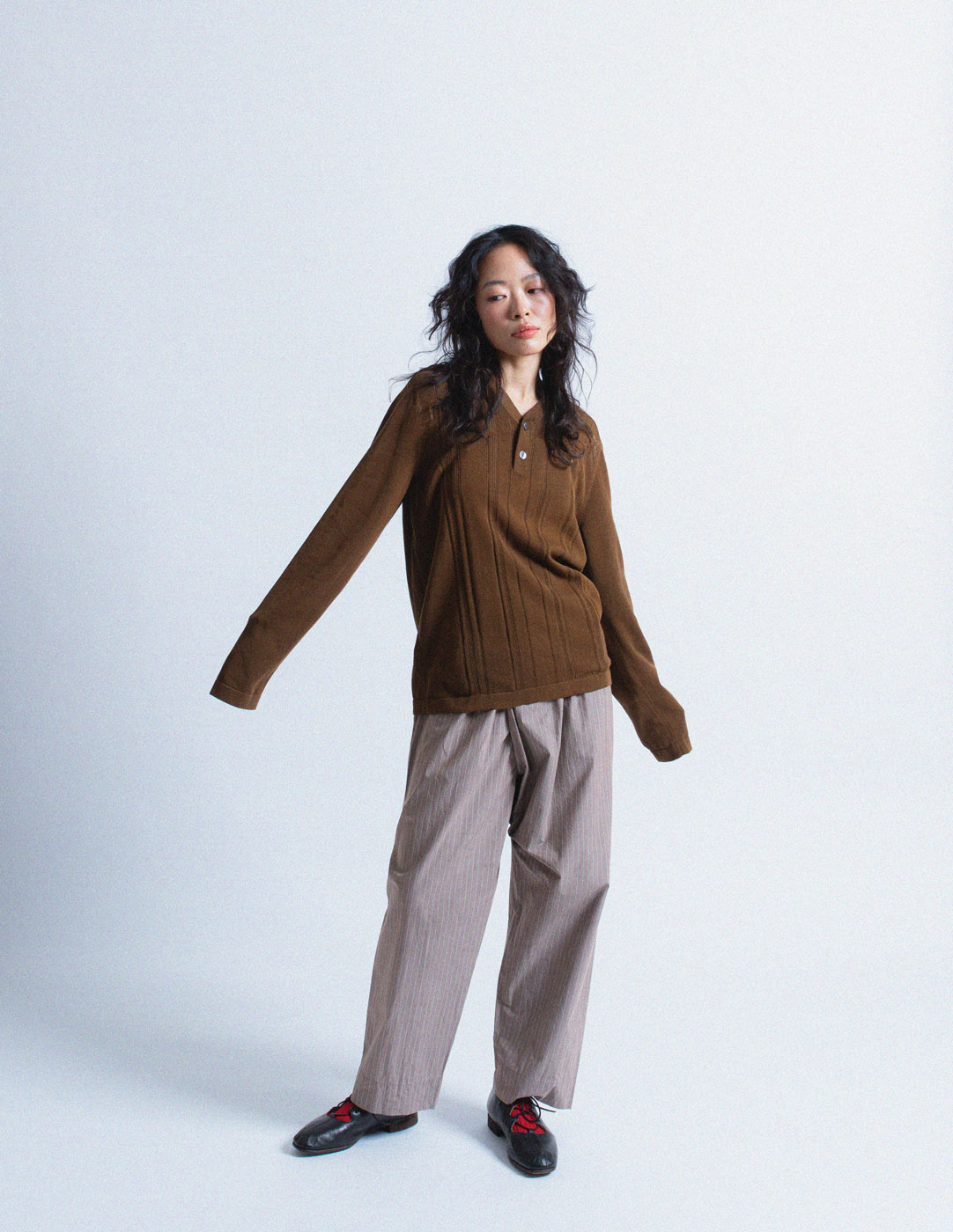 Hermès brown cotton knit pullover