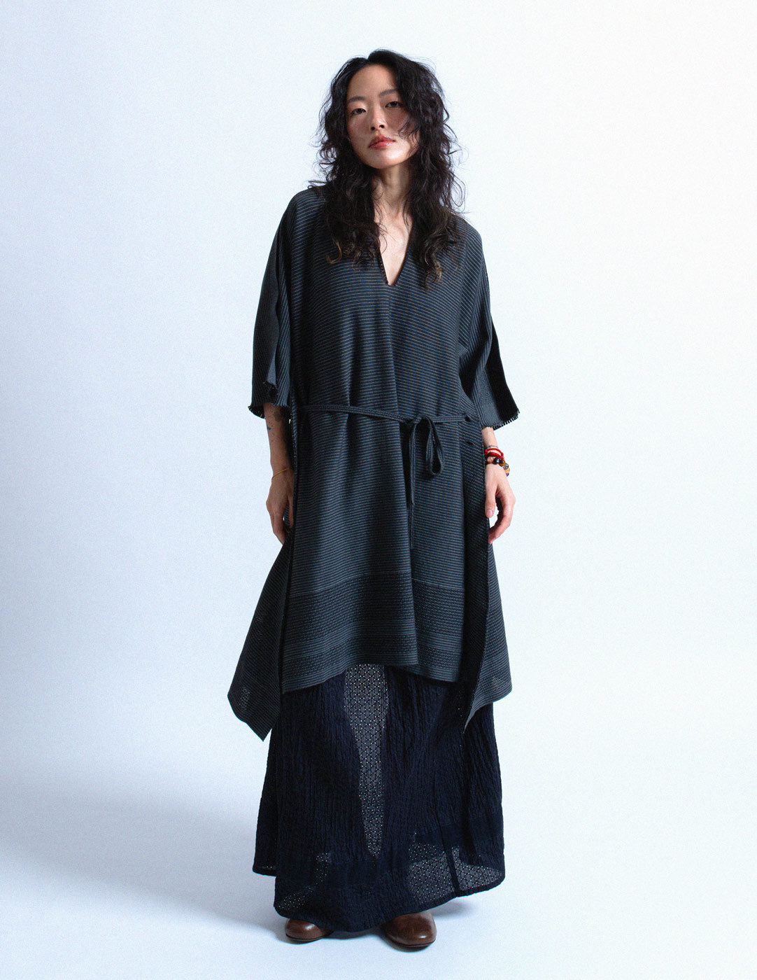 Issey Miyake striped transformable kaftan dress